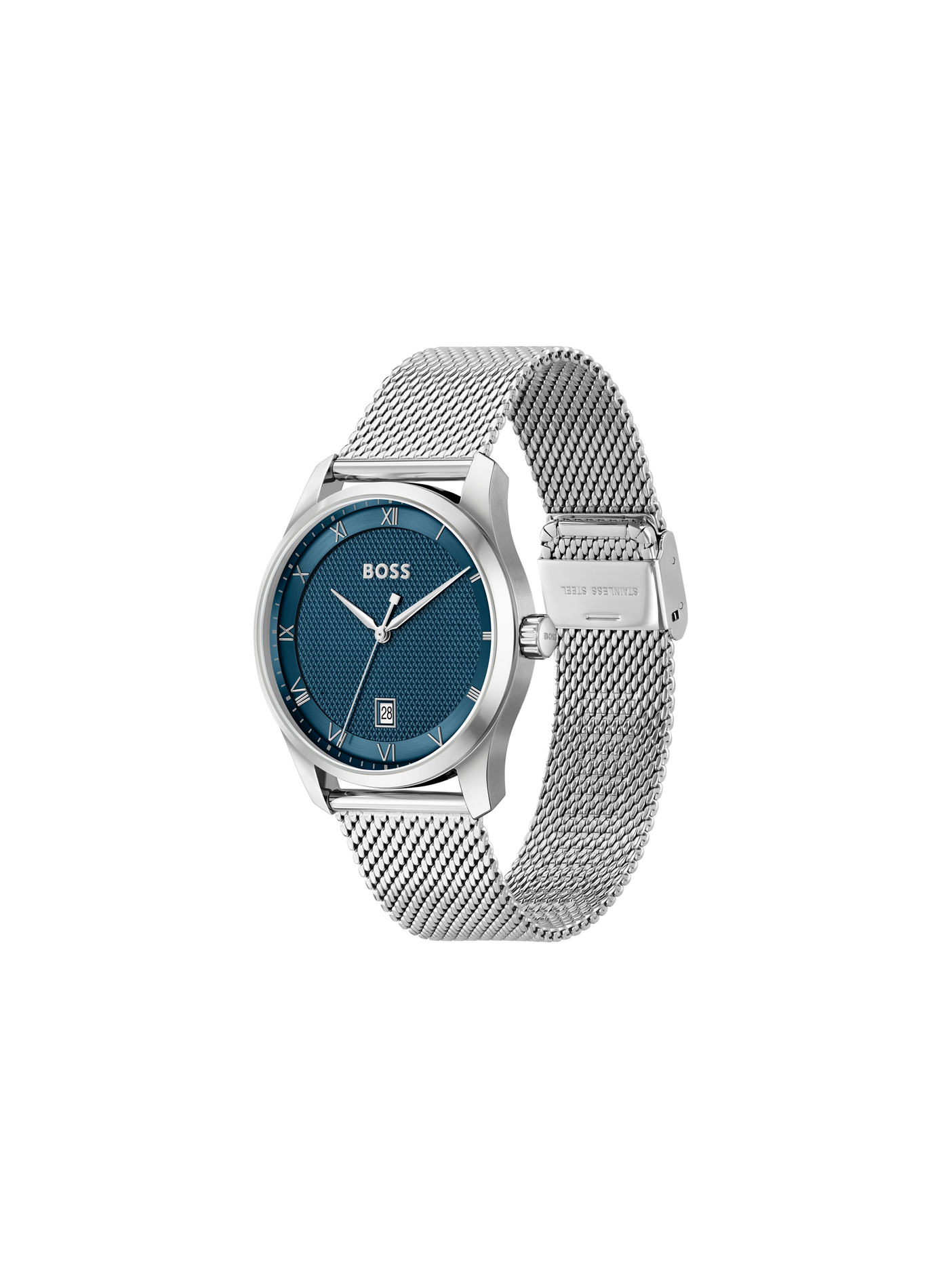 Montre quartz Principle en acier inoxydable BOSS MONTRES Bleu