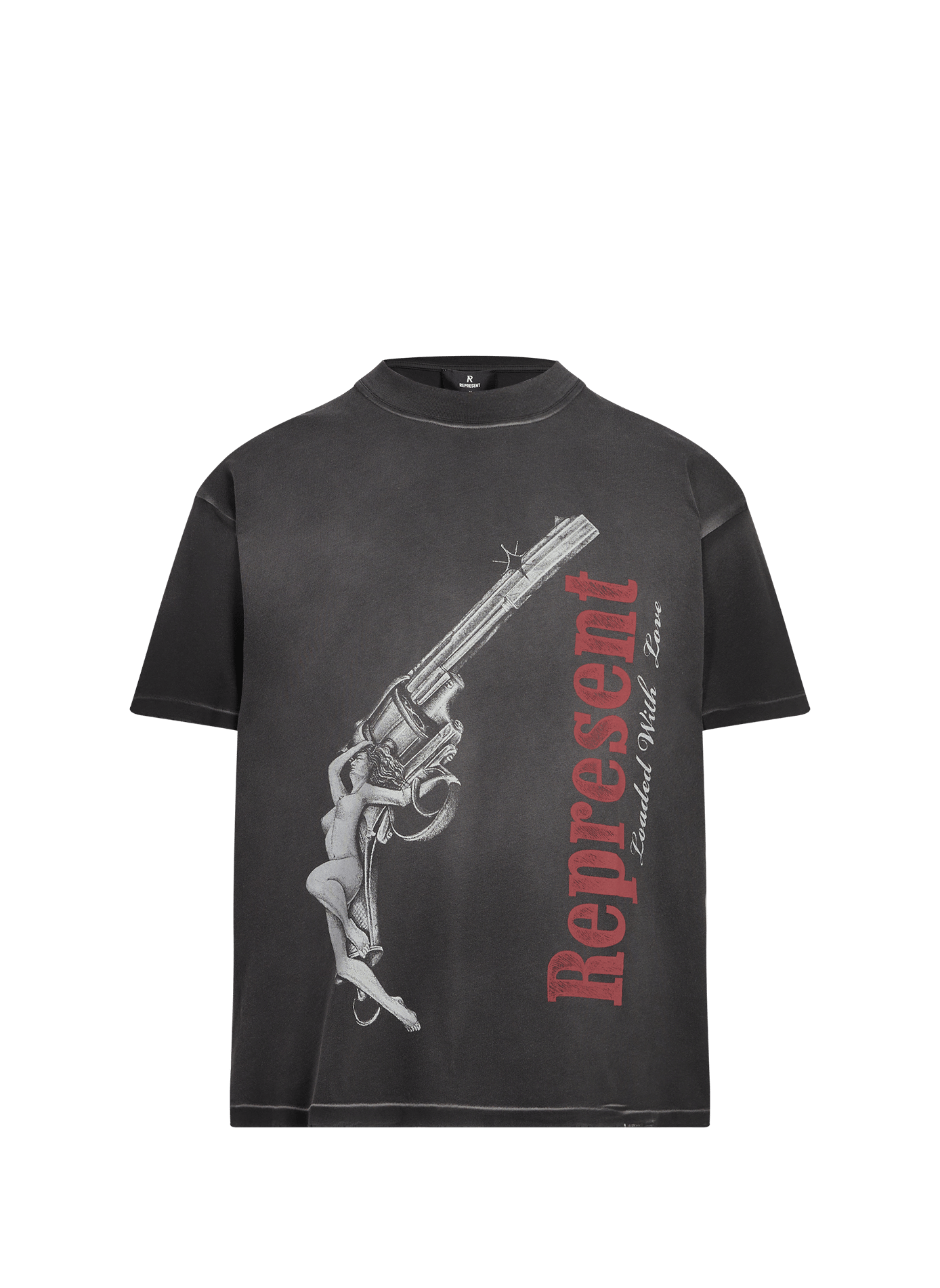 Bedrucktes Baumwoll-T-Shirt REPRESENT Grau