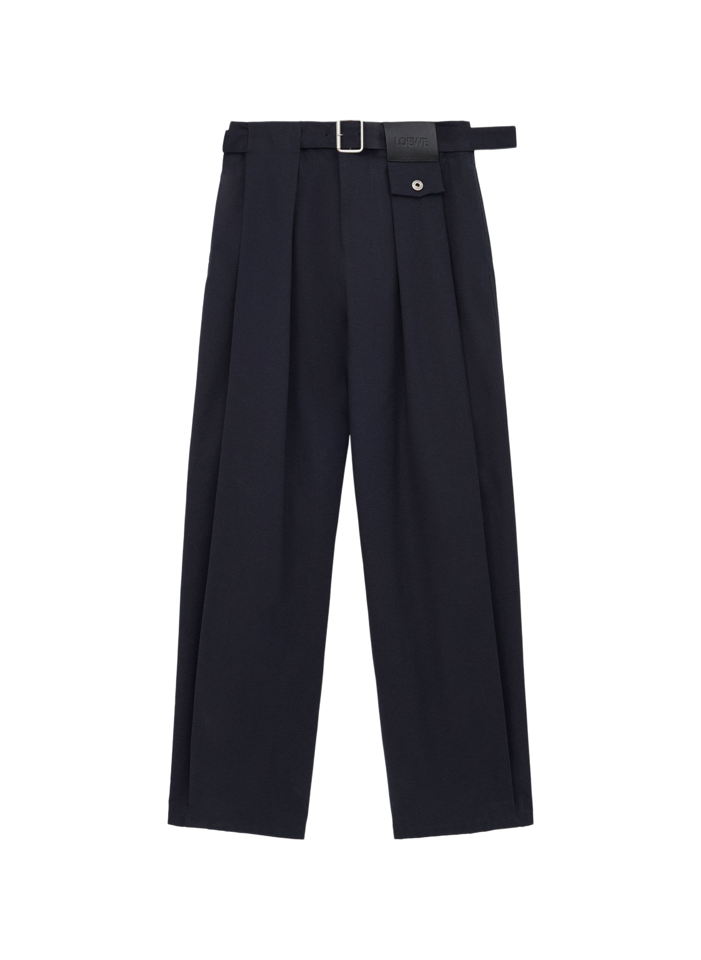 Pantalon décontractée en coton et soie LOEWE Bleu