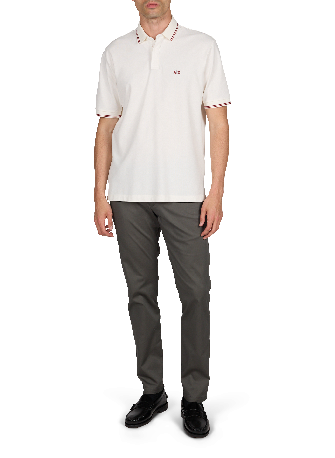 Pantalon slim en coton mélangé ARMANI EXCHANGE Kaki