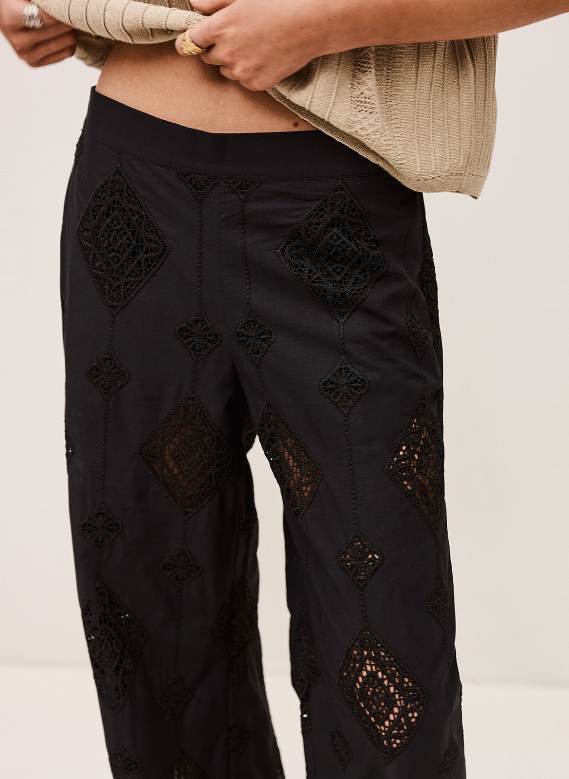 Pantalon droit en coton mélangé mike Noir