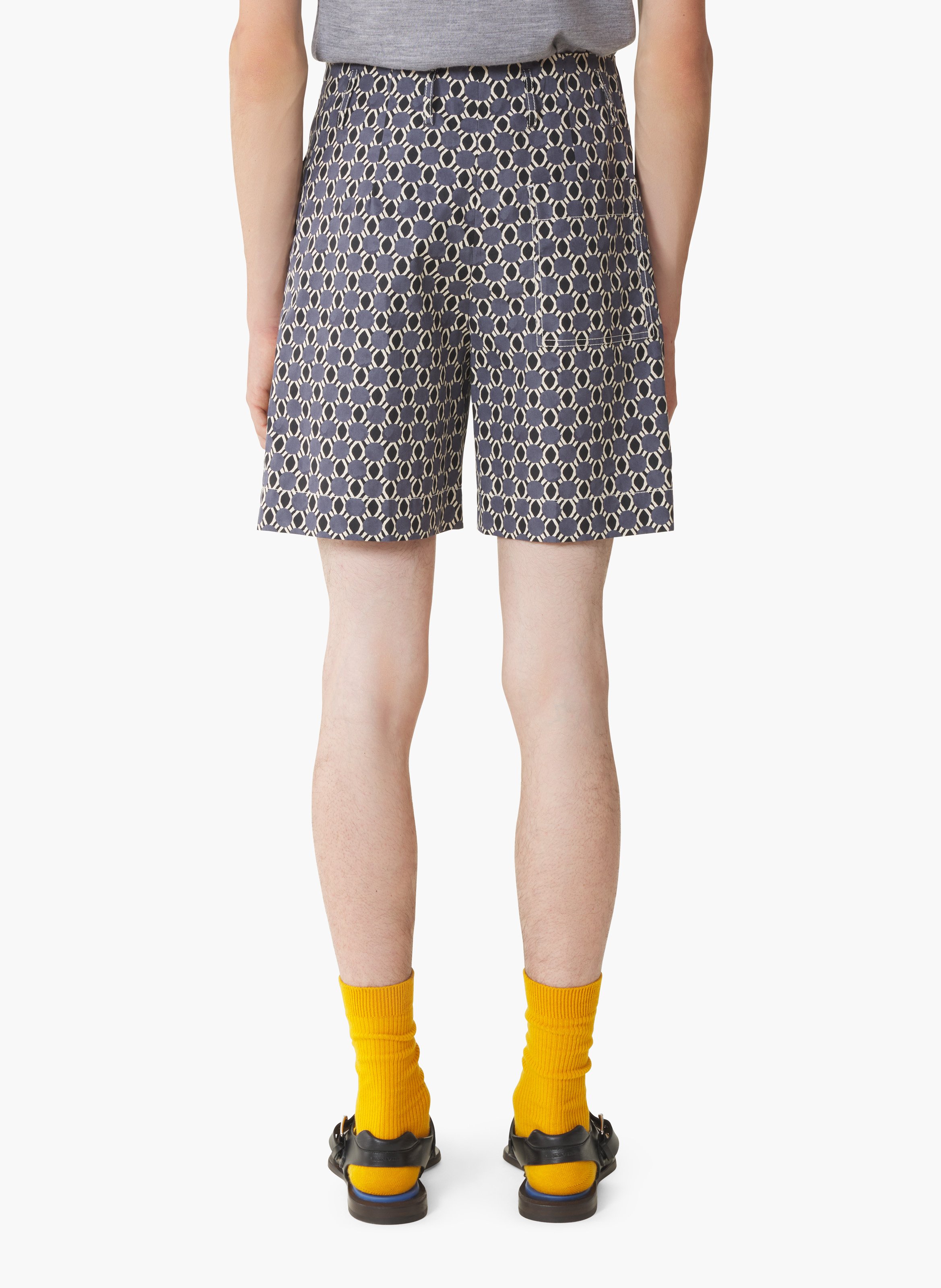 Short en coton imprimé LANVIN Noir