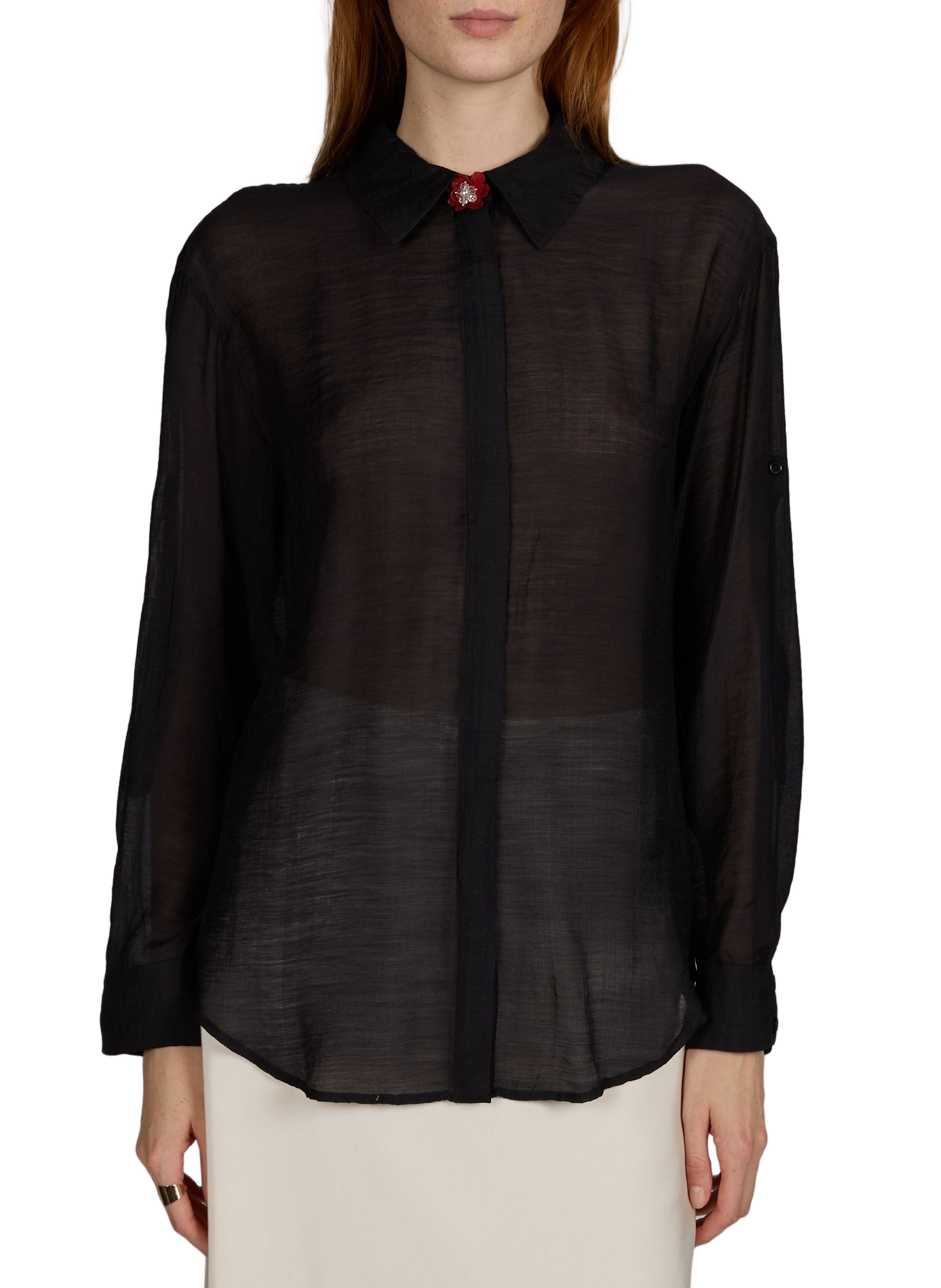Blusa Vilyria semi transparente VILA Negro