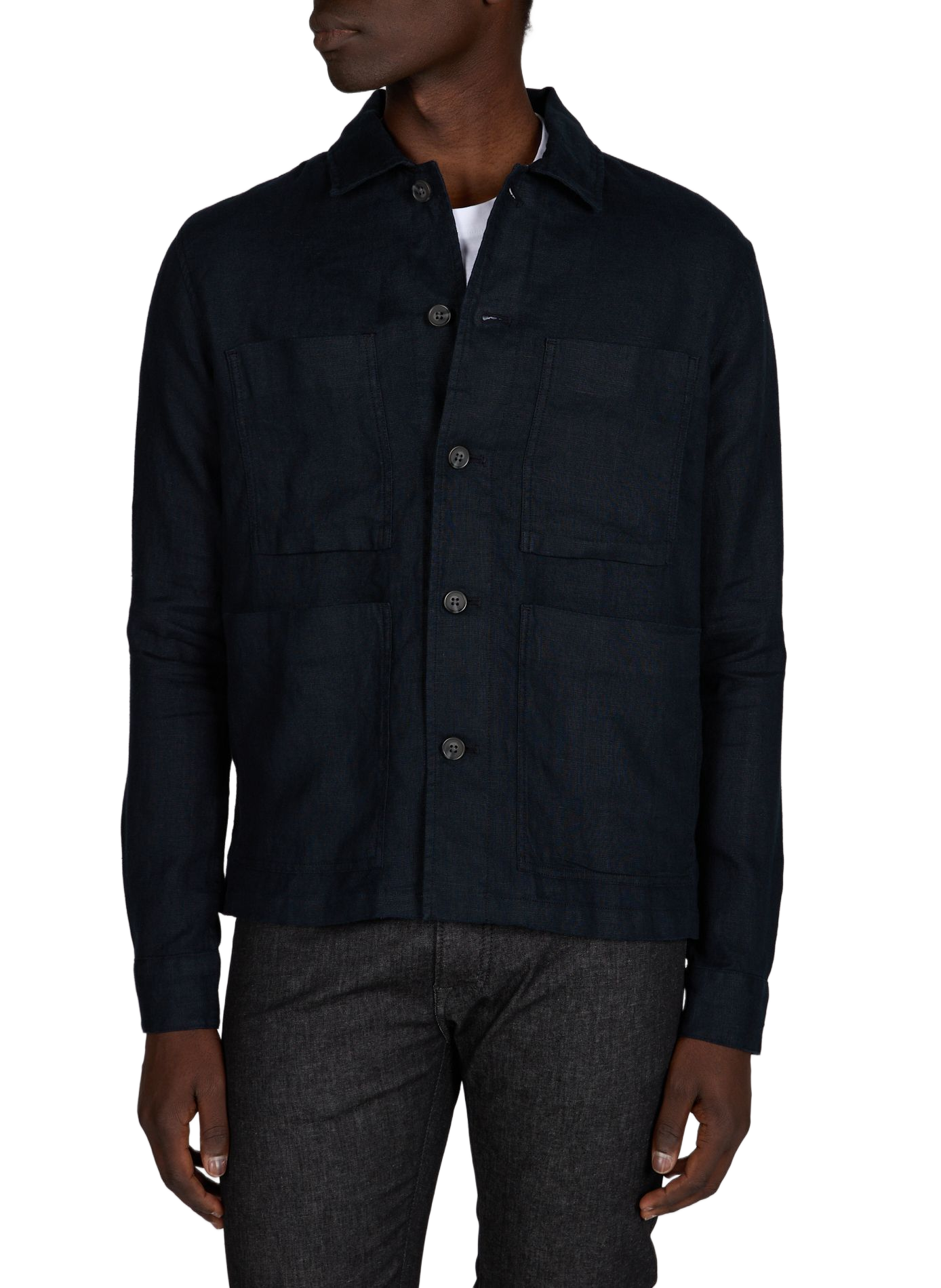 Chemise en lin  PIERRE CARDIN Bleu