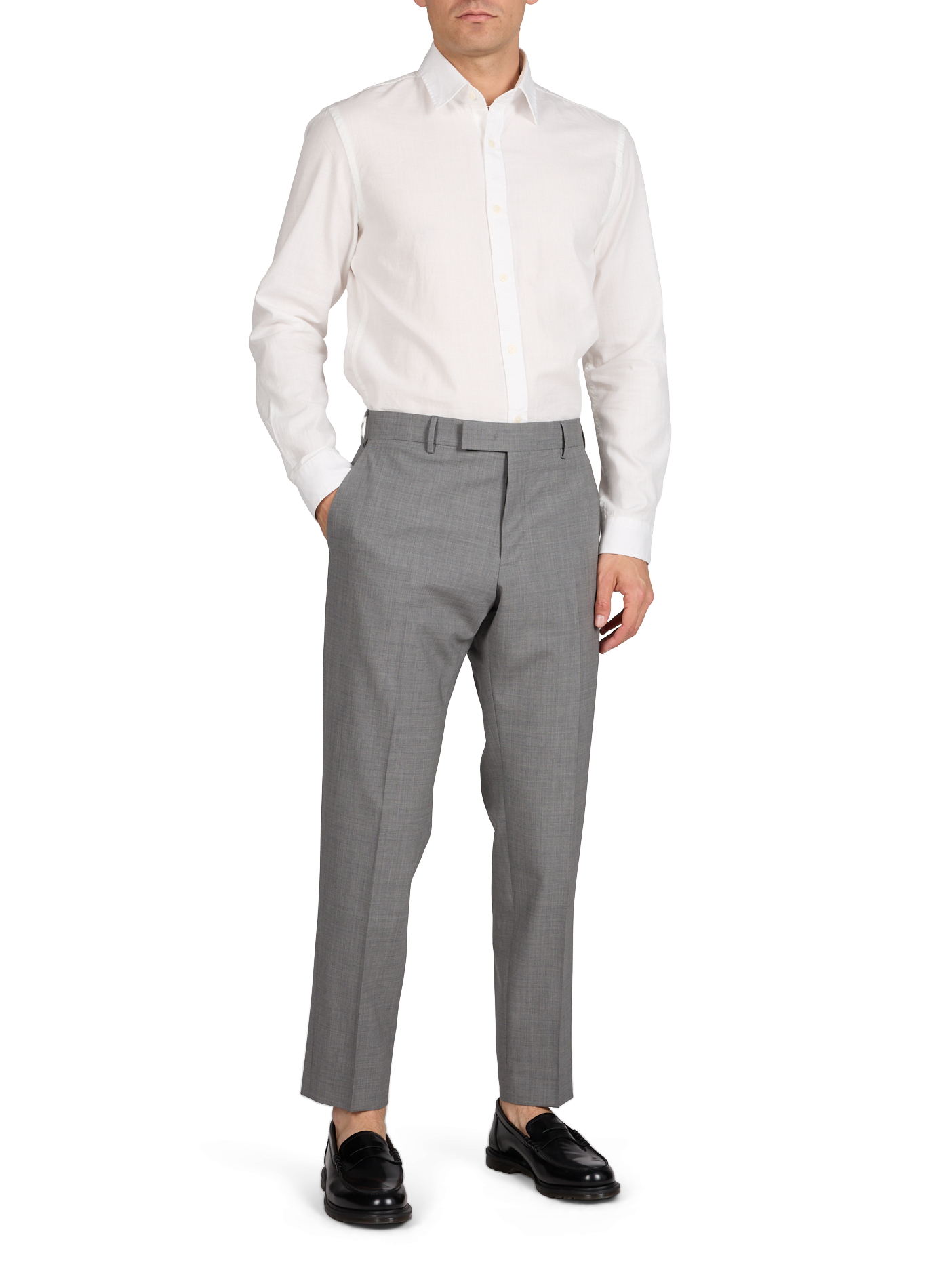 Straight pleated pants PT01 Grey