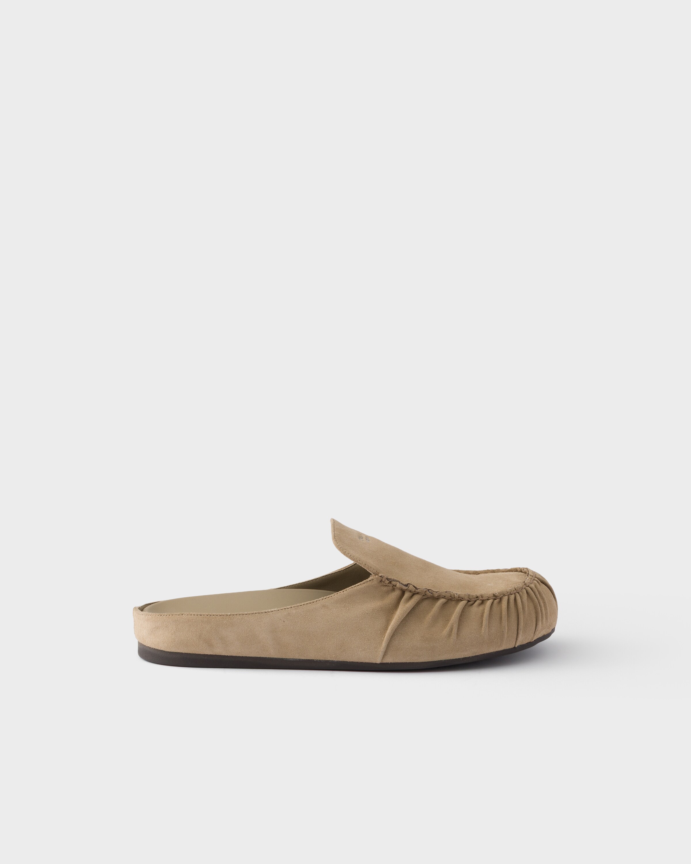 Mules en veau velours PRADA Beige