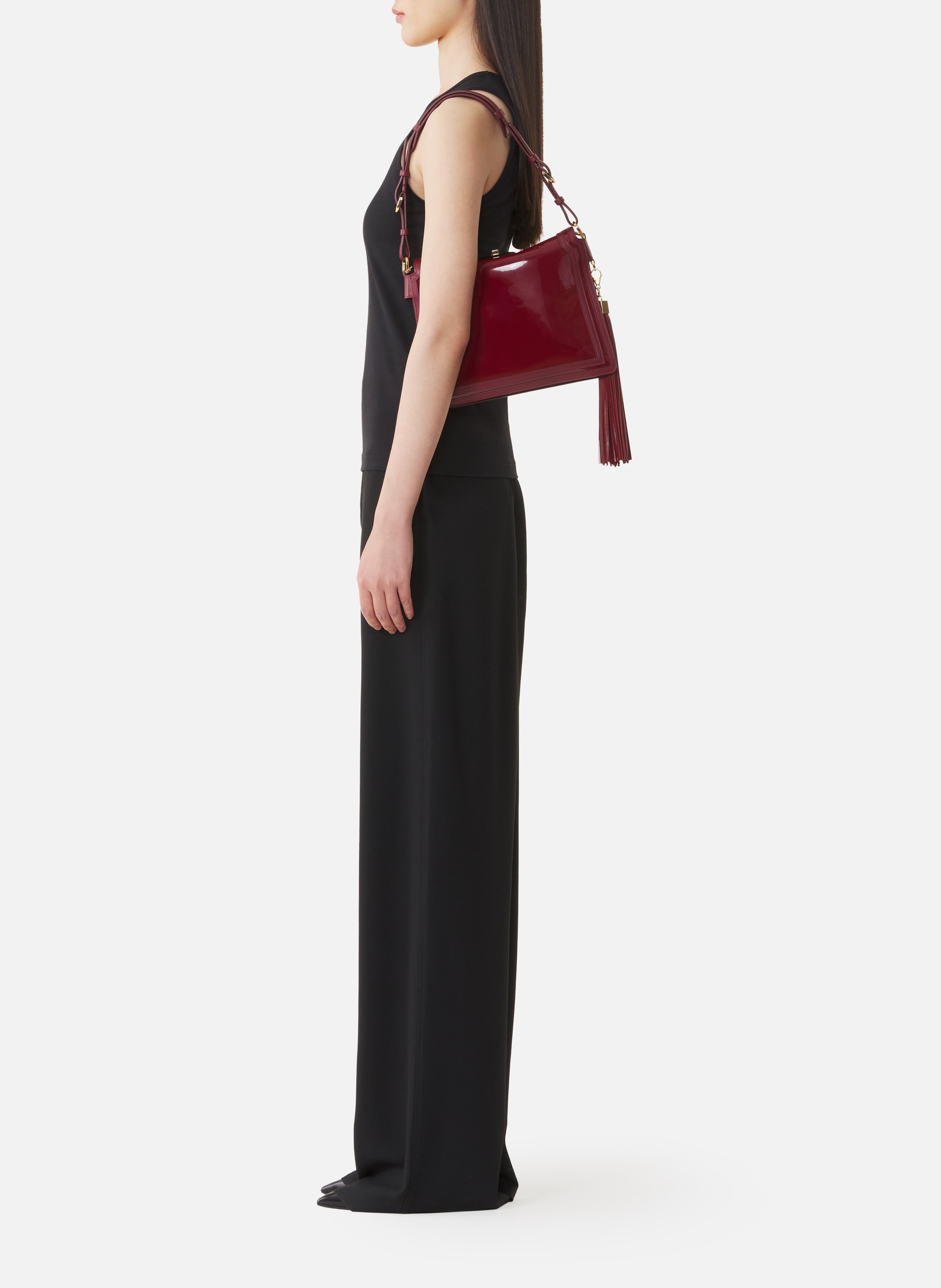 Accessoire de sac pompon en cuir LANVIN Rouge