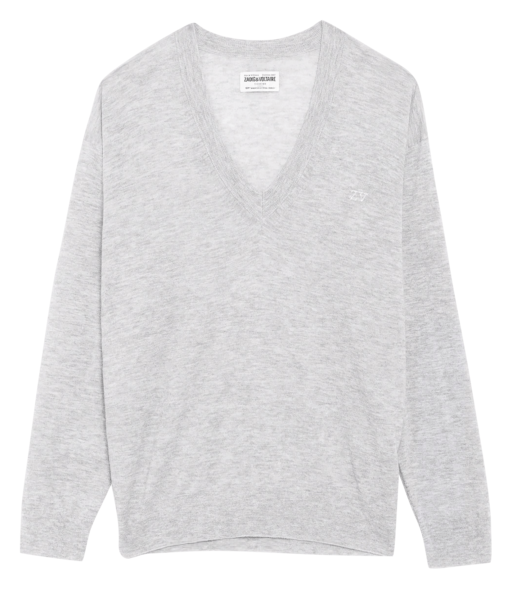 Pull oversize col v en cachemire swyny ZADIG&VOLTAIRE Gris