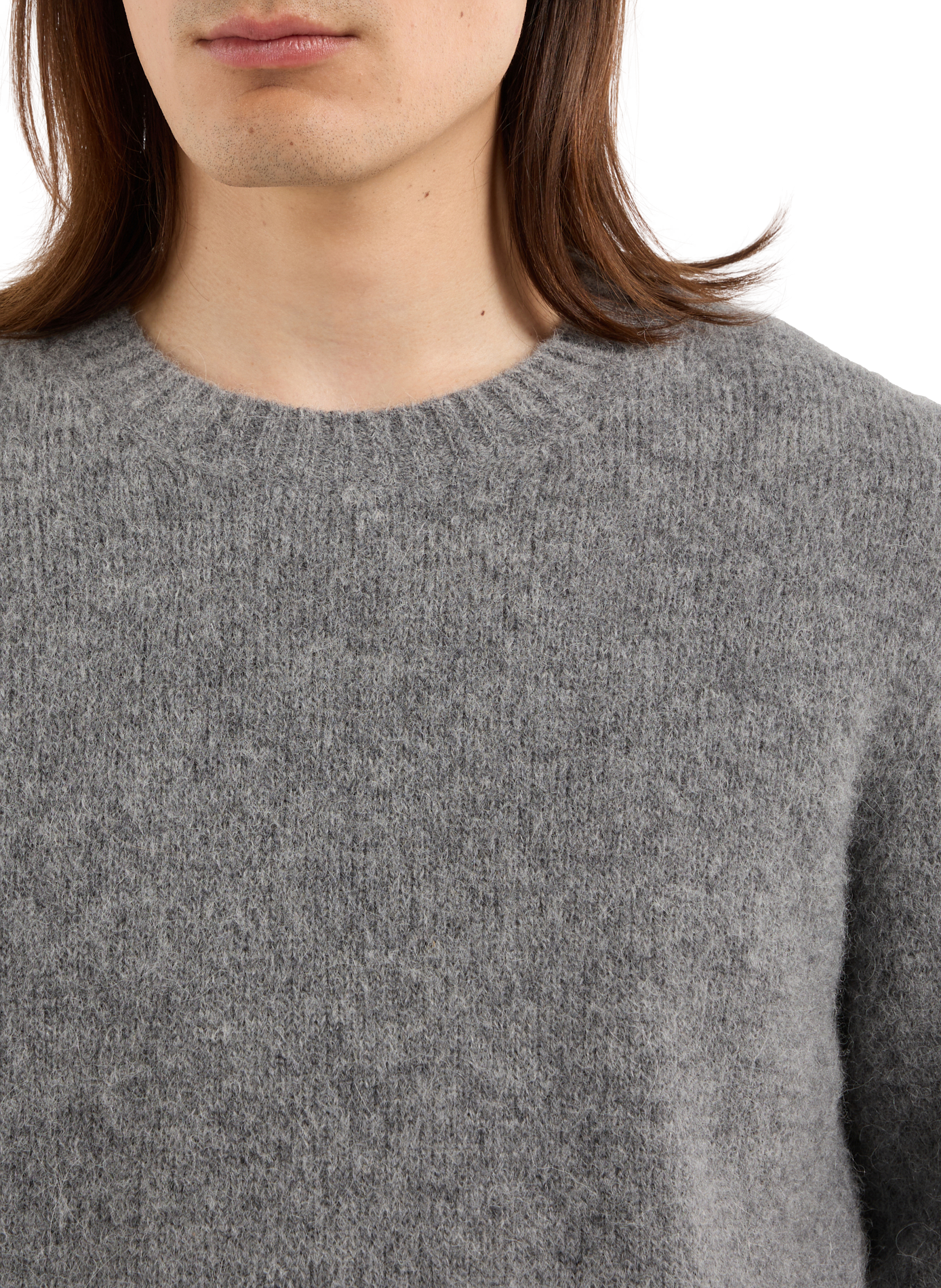 Round neck alpaca blend sweater SAISON 1865 Grey