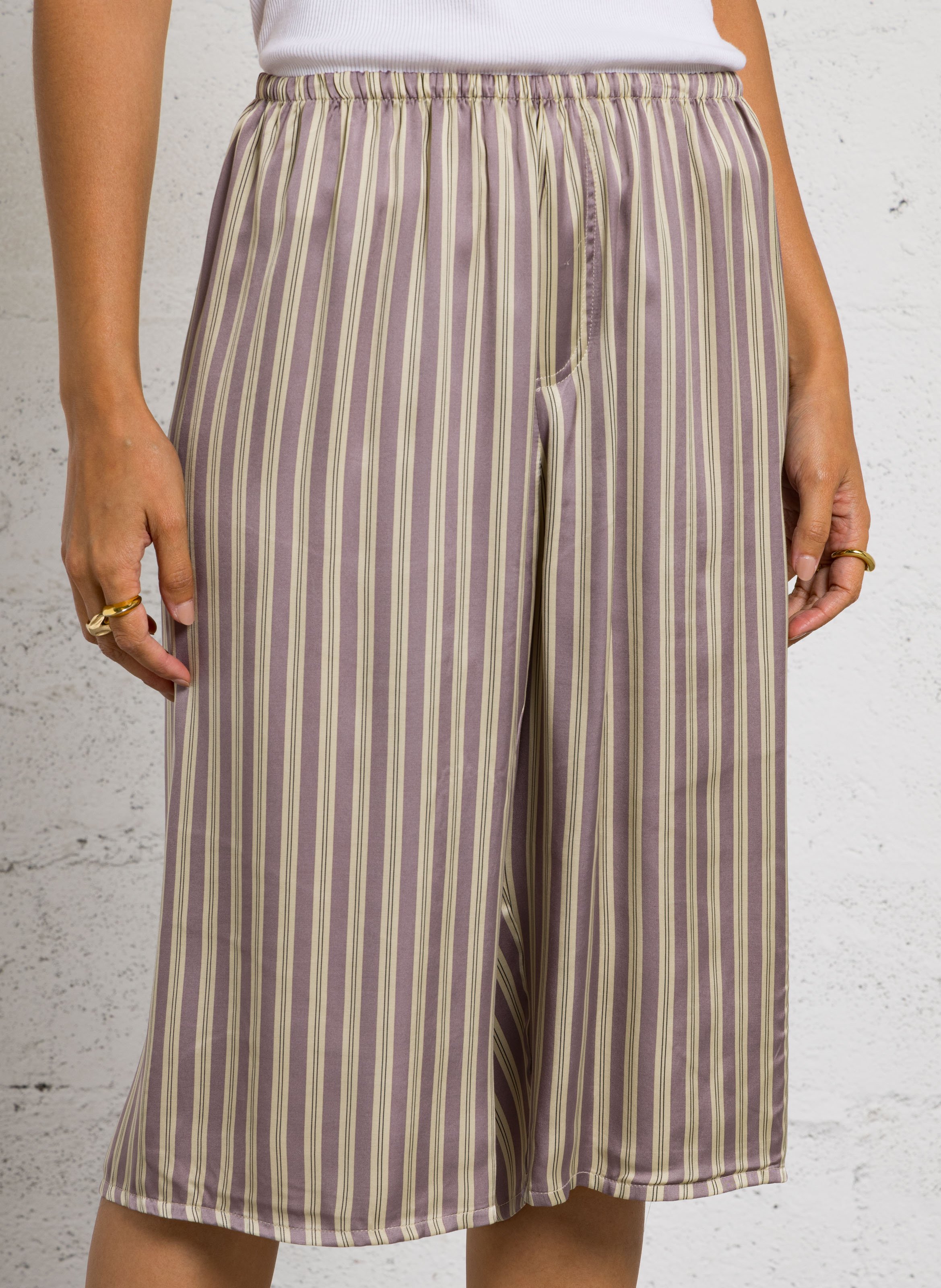 Short mi-long rayé bovalow AMERICAN VINTAGE Beige