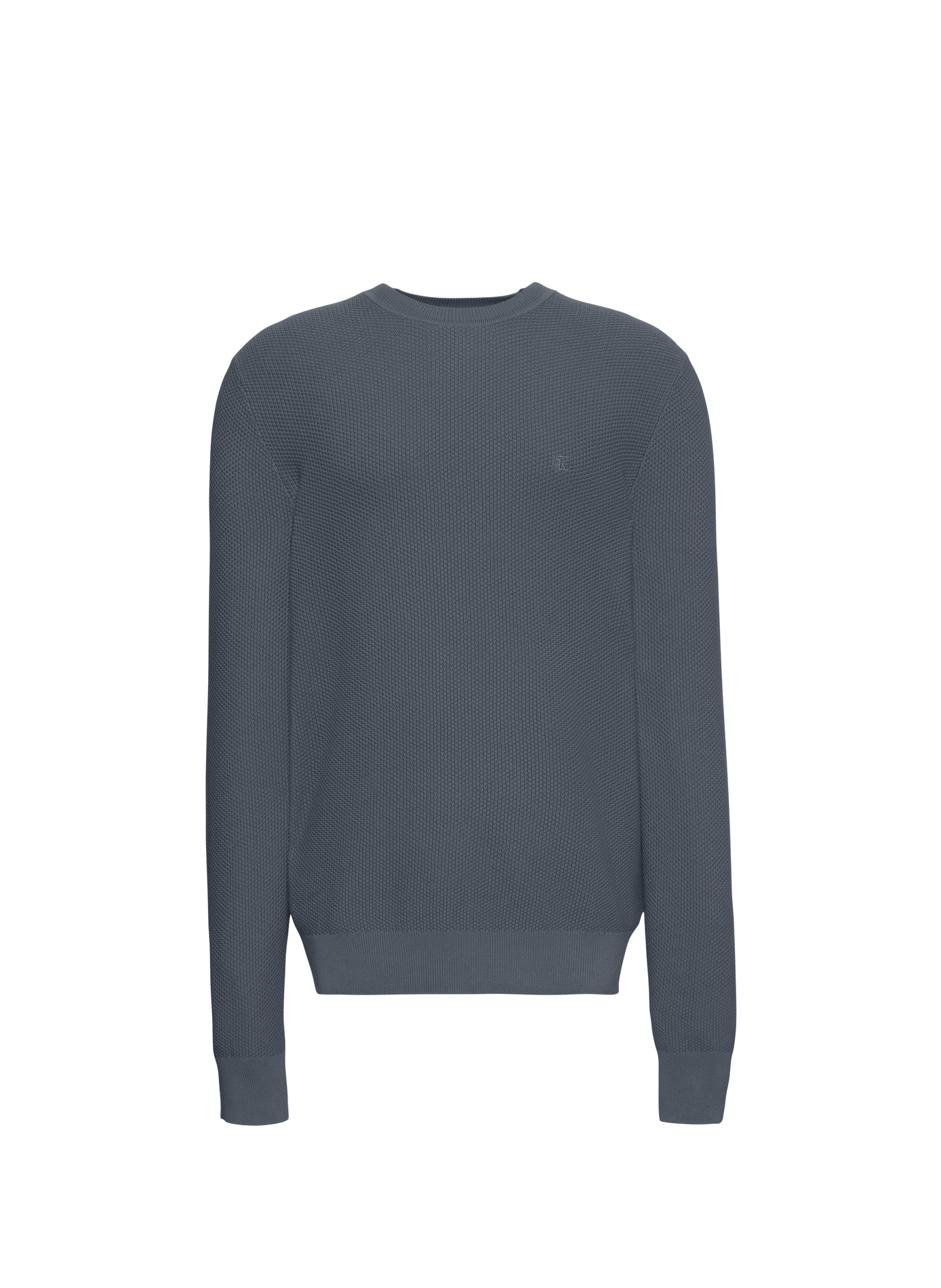 Round neck straight fit BCI cotton sweater CALVIN KLEIN Blue