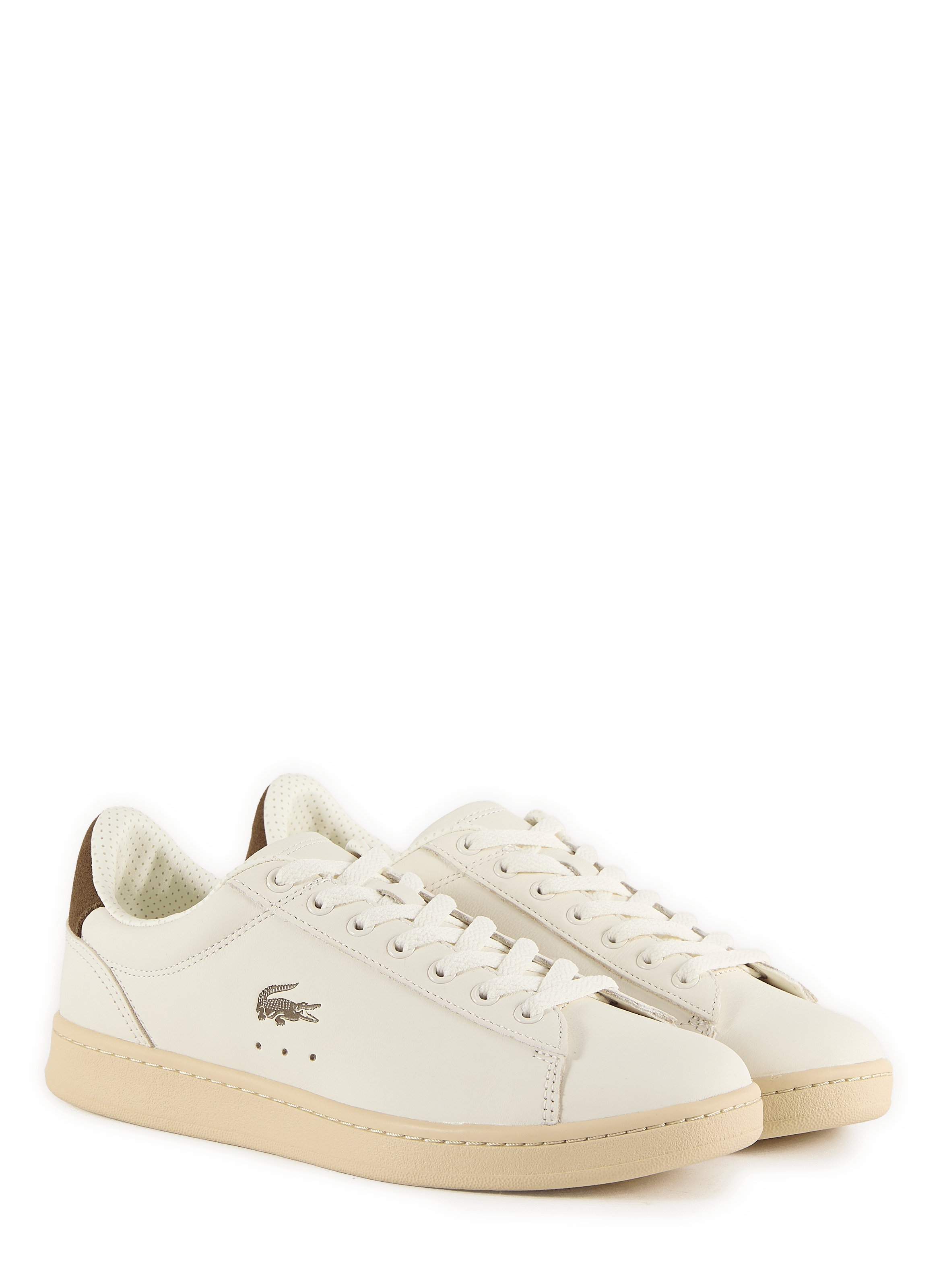 Low-top leather lace-up sneakers LACOSTE White