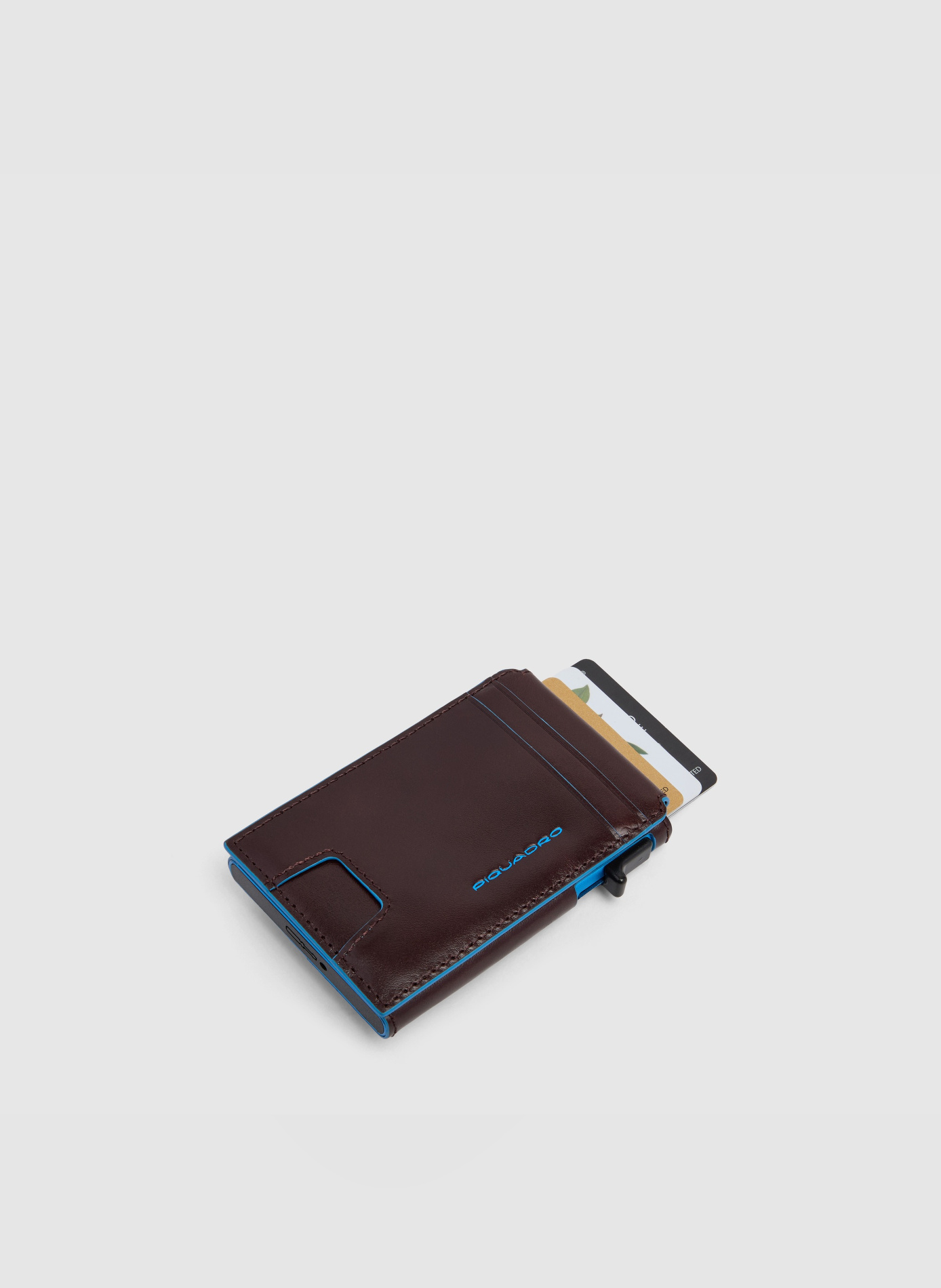 Pop-up leather card holder, 3 slots with rfid protection | Brown PIQUADRO Men
