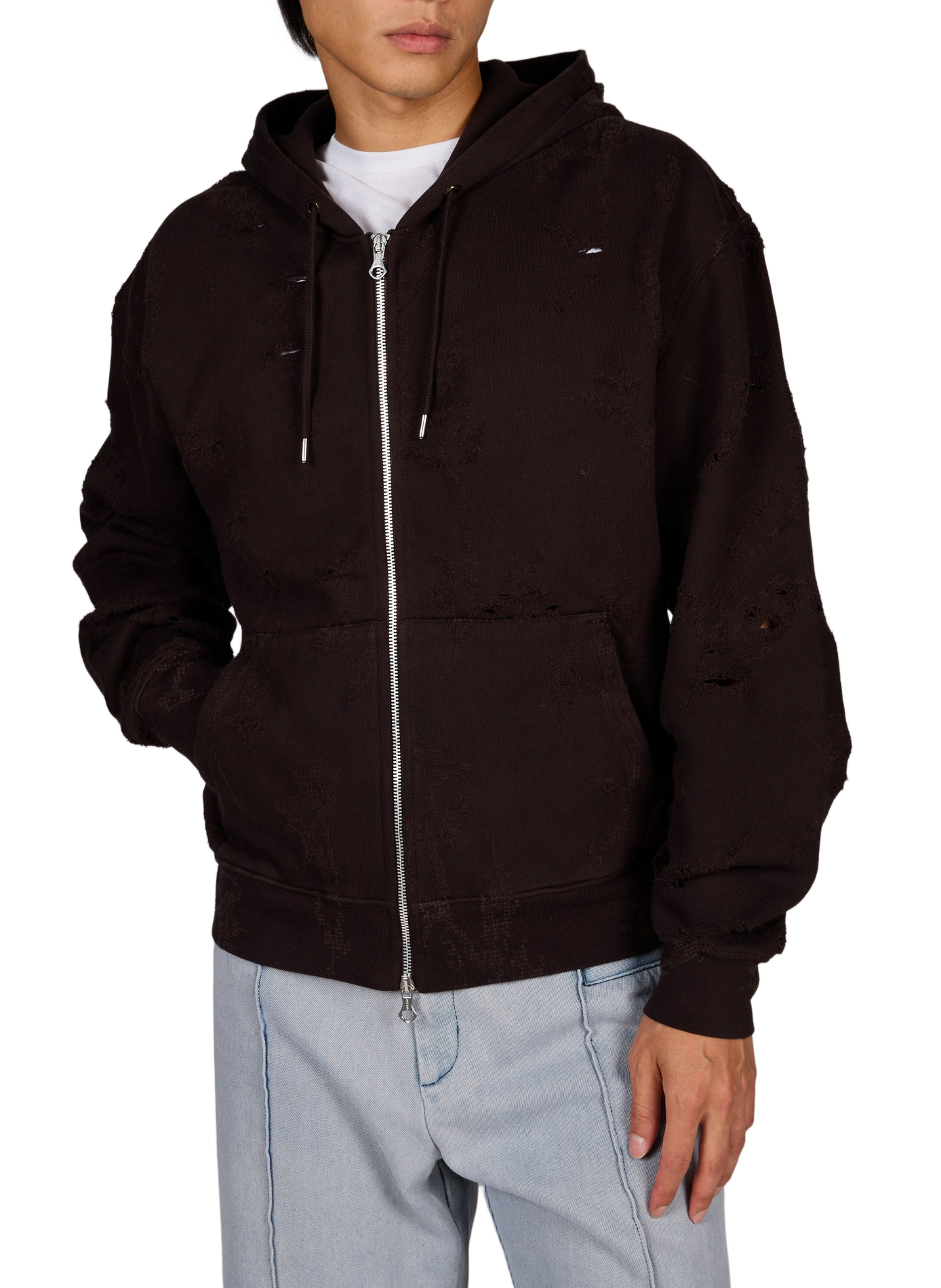 Oversized Hooded Sweatshirt with Cutouts OUR LEGACY Brown
