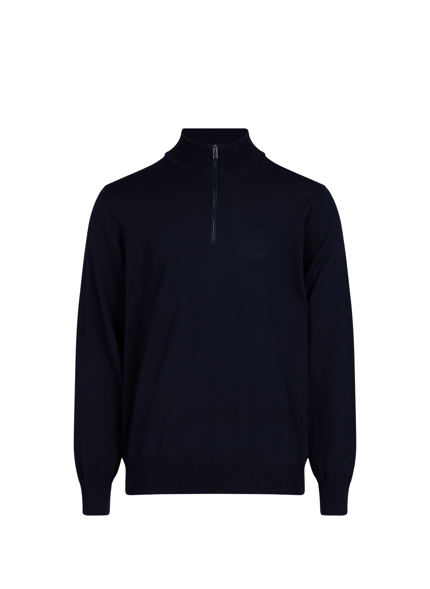 Gerader Pullover aus Wolle mit Stehkragen und Reißverschluss ETON Blau