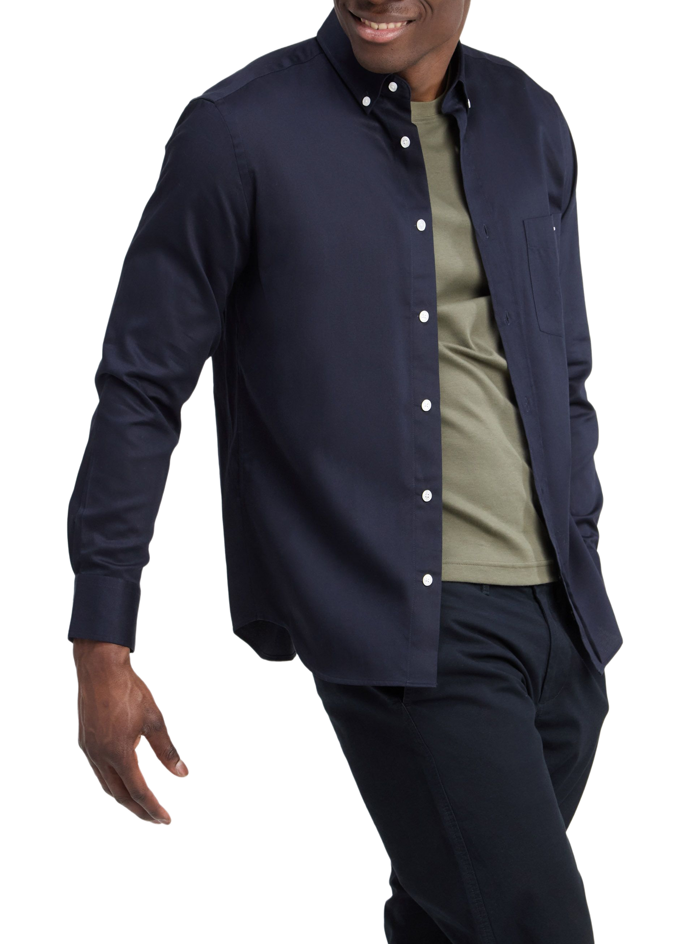 Chemise droite en coton EDEN PARK Blue