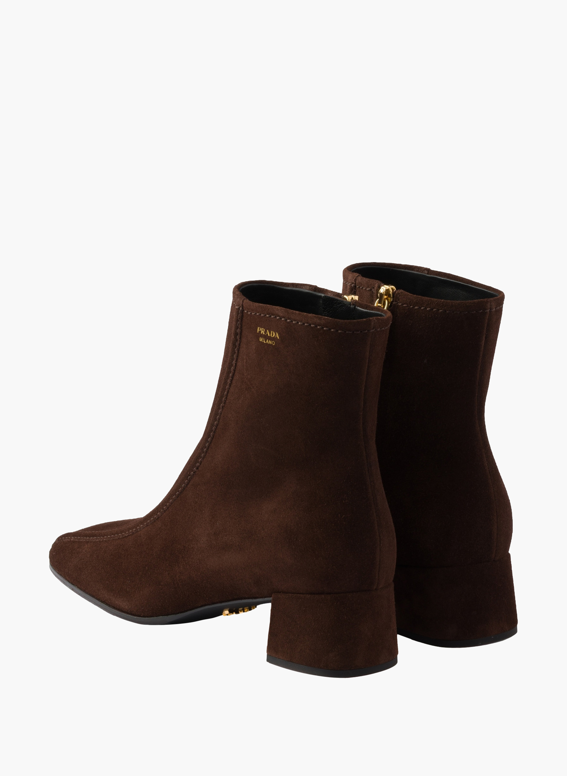Bottines en veau velours PRADA Marron