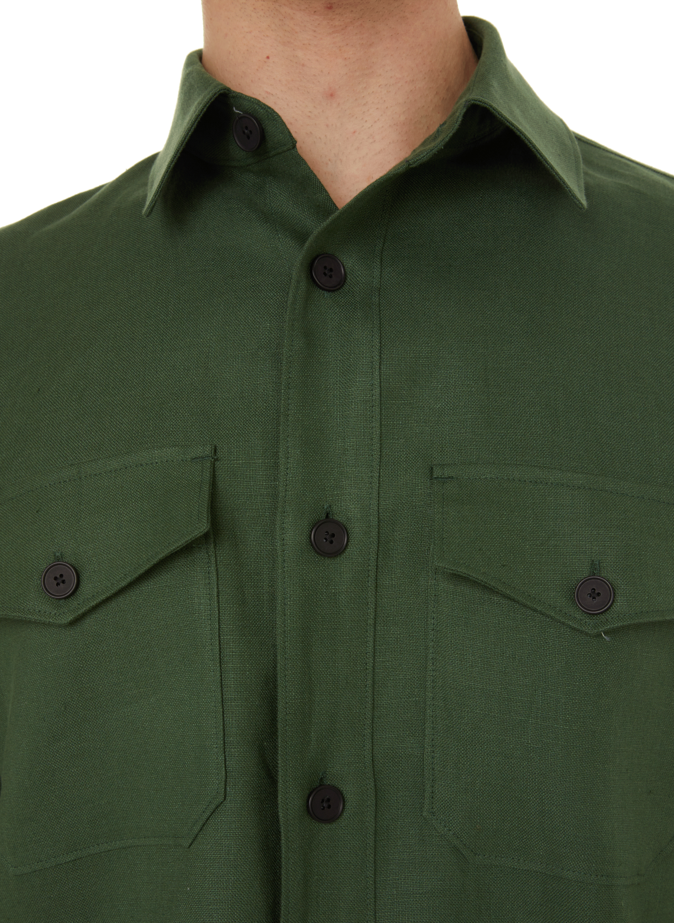 Chemise Balor en lin EDITIONS 102 Kaki