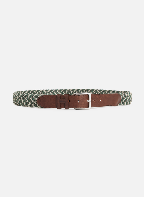KhakiHACKETT braided belt 