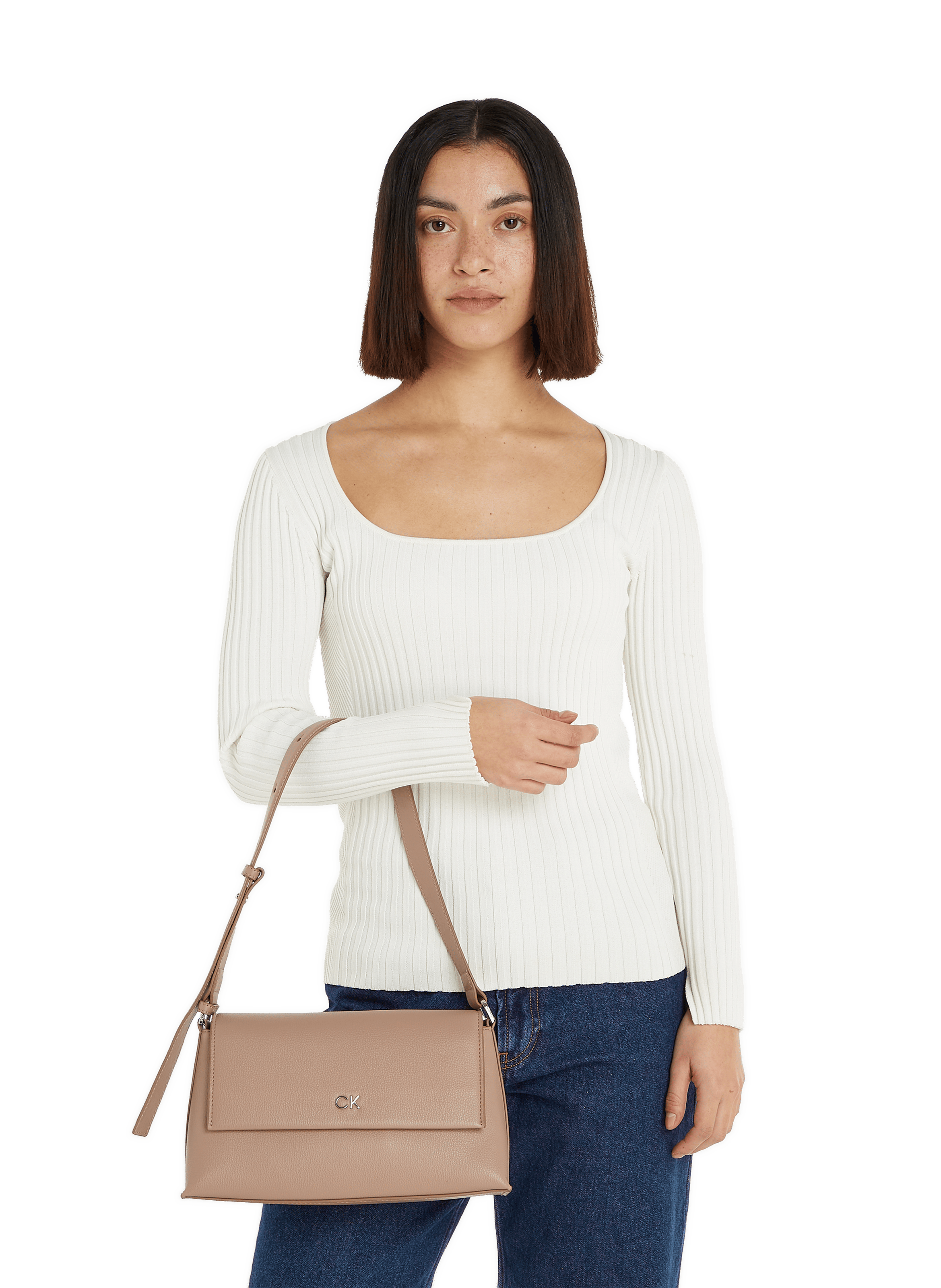 Sac à main grainé  CALVIN KLEIN Gris