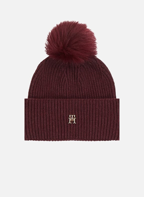 Beanie hat with turned up brim Red by TOMMY HILFIGER TOMMY HILFIGER Beanie hat with turned up brim Red