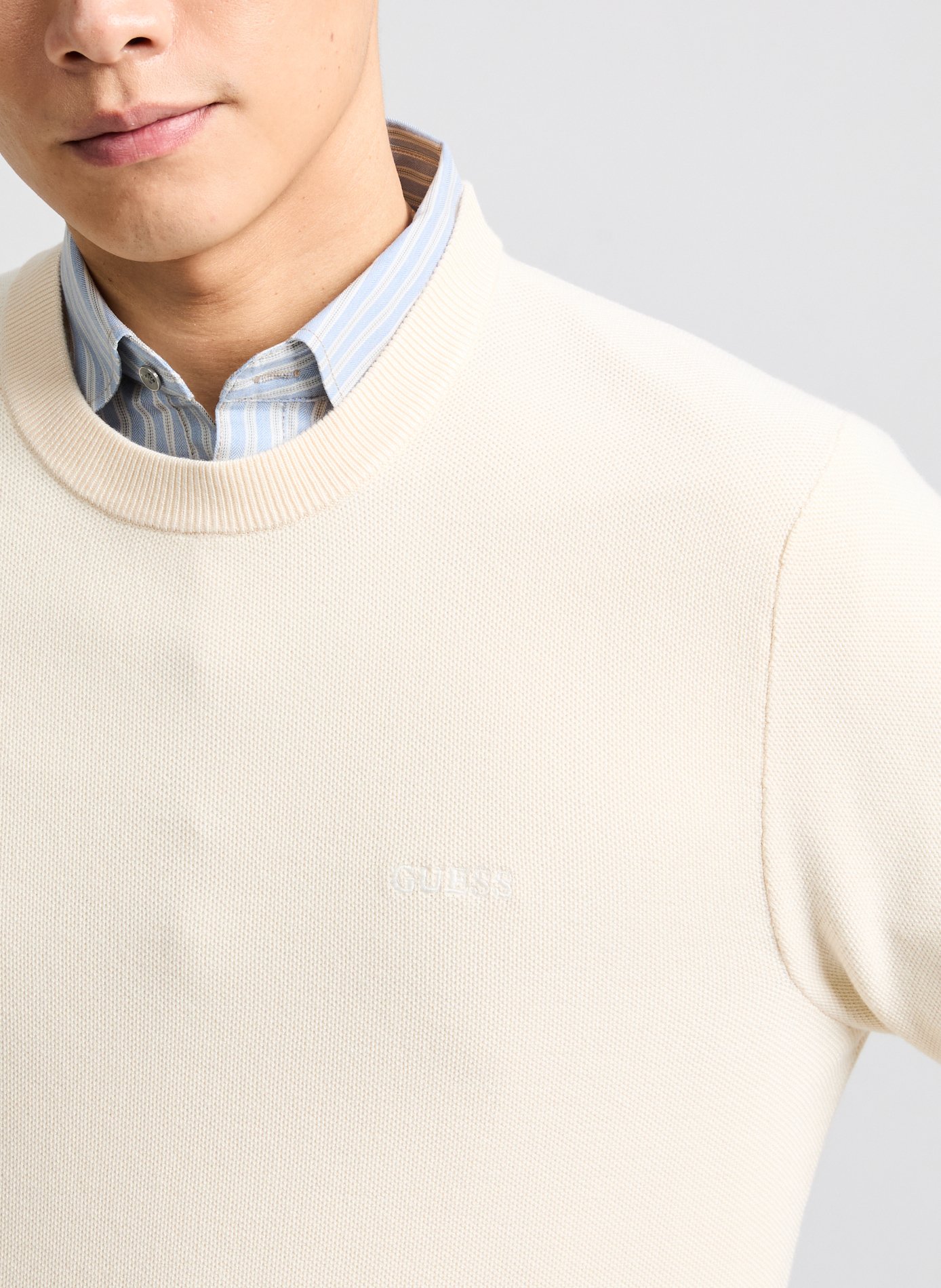 Oversized round neck sweater GUESS Beige