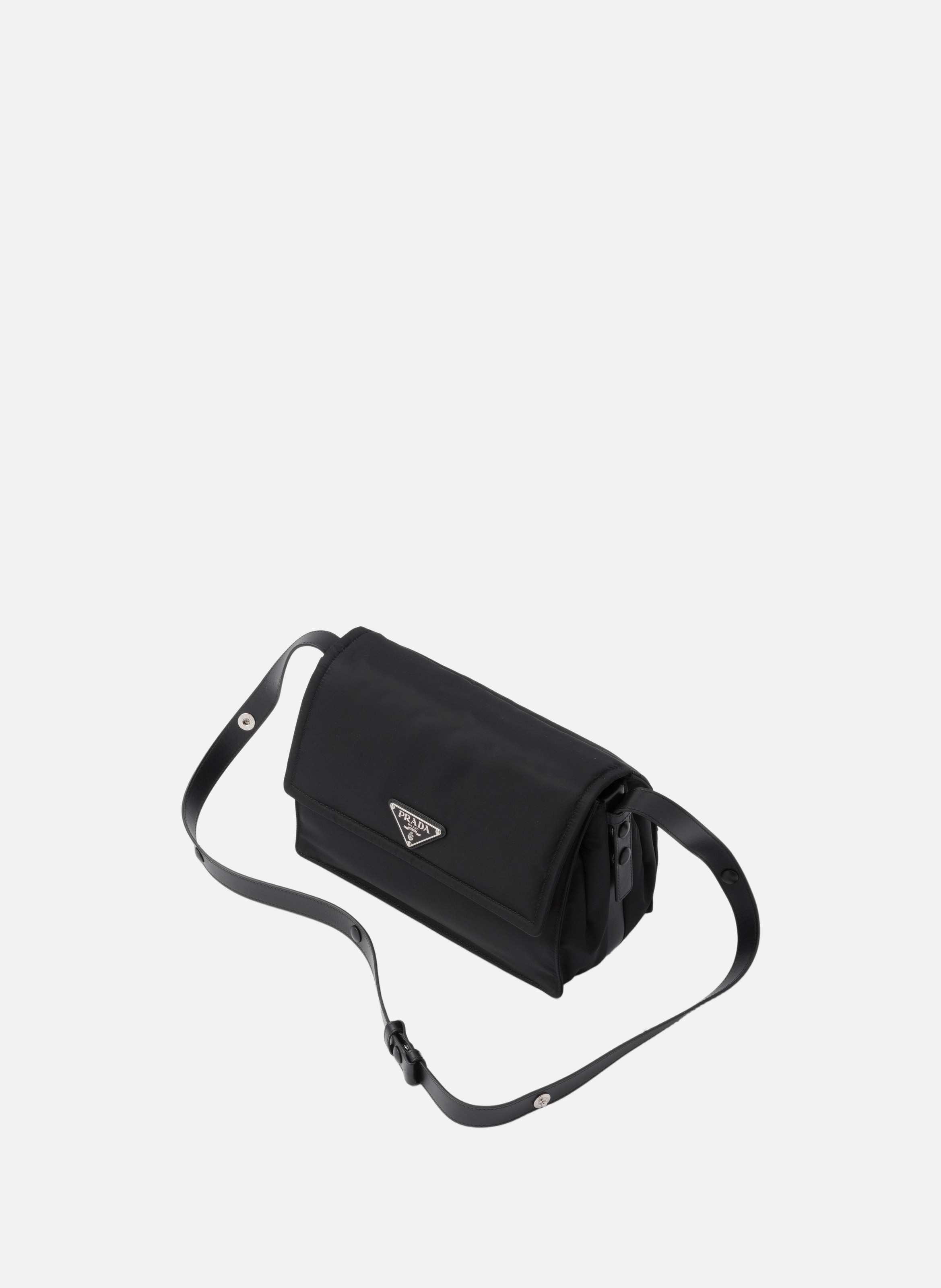 Sac porté épaule prada traveller en re-nylon matel PRADA Noir