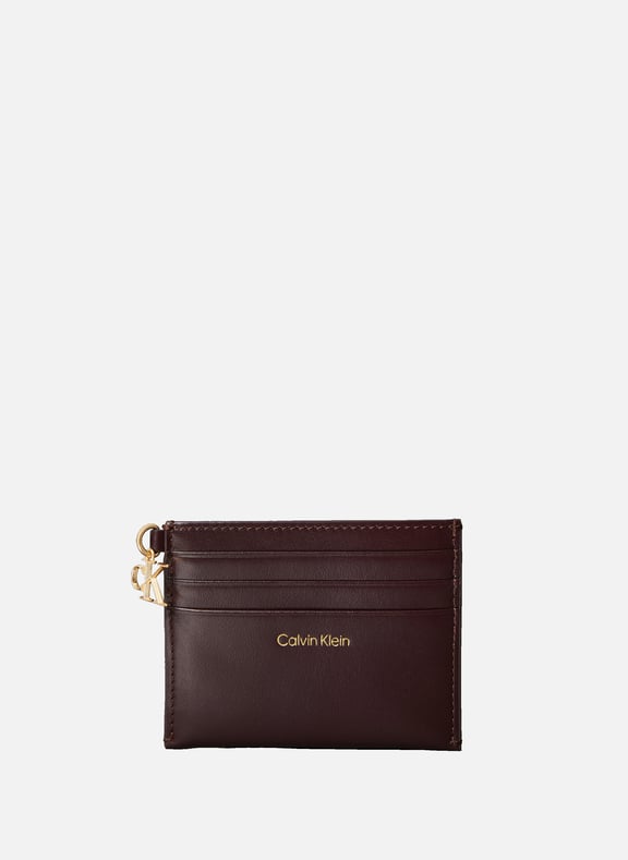 Leather card holder Red by CALVIN KLEIN CALVIN KLEIN Leather card holder Red