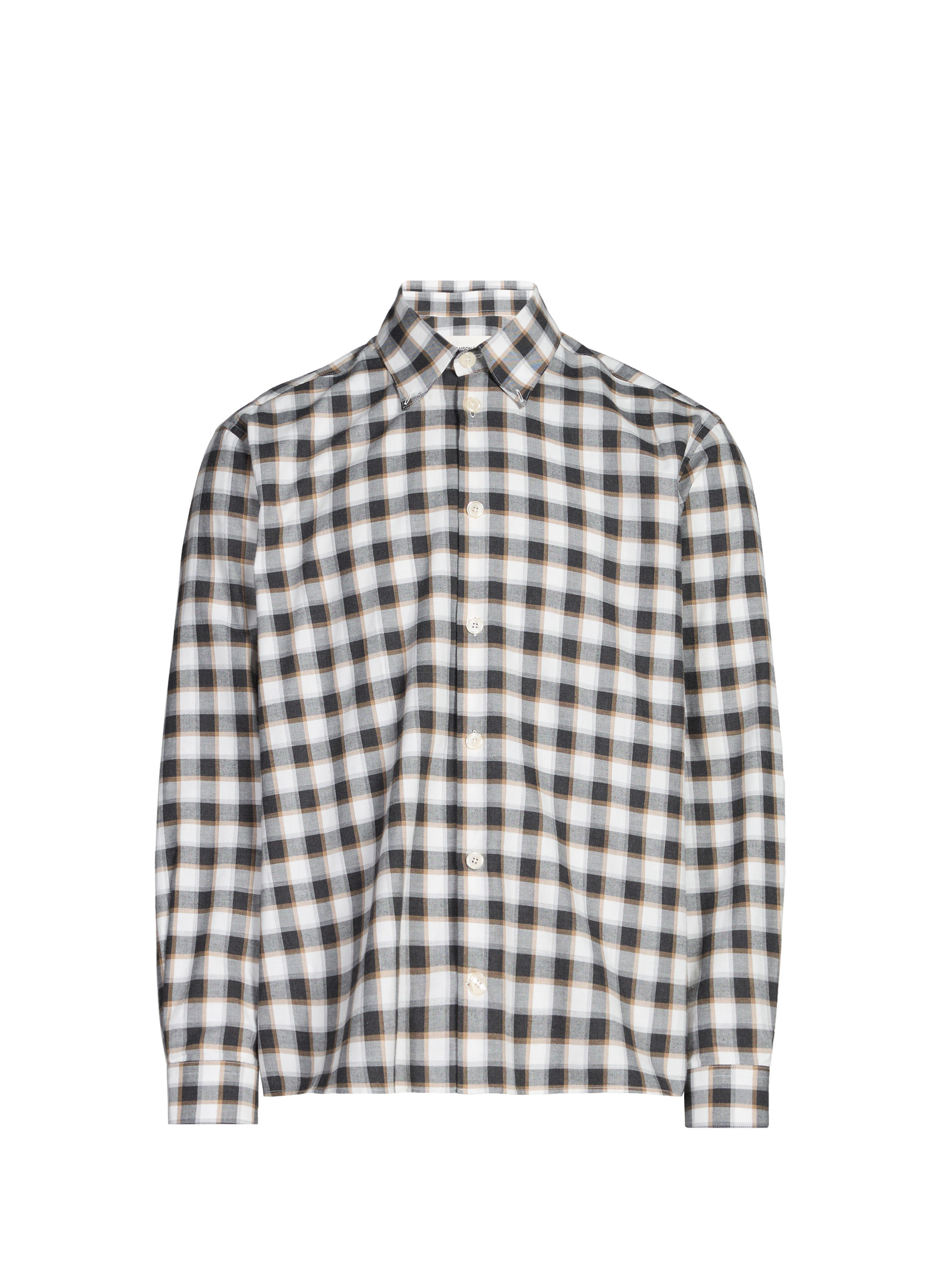 Chemise Gluid col américain à carreaux en coton SAISON 1865 Gris