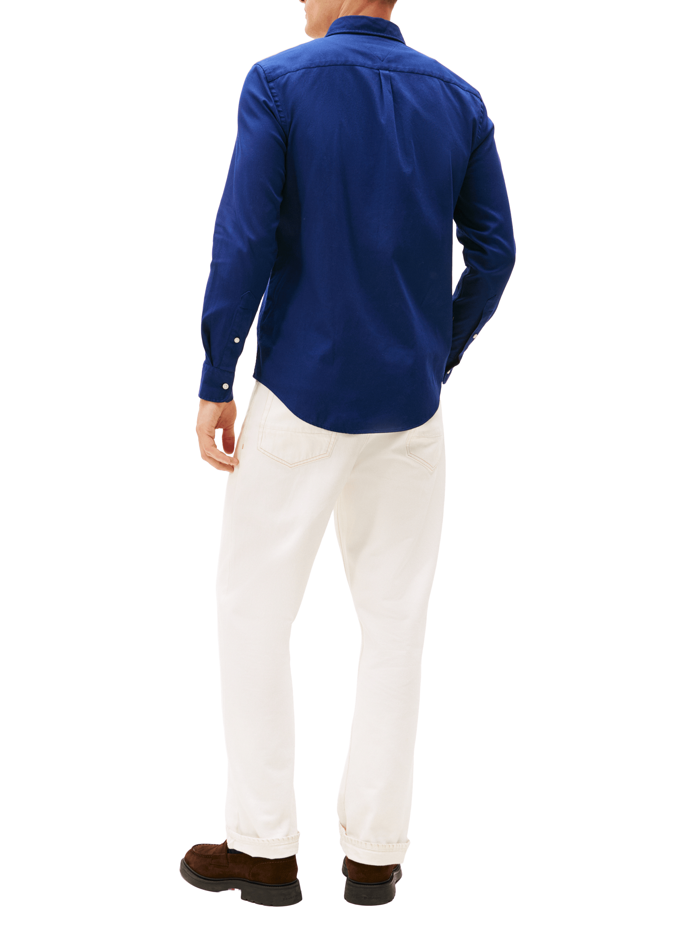 Shirt with American collar in blended cotton TOMMY HILFIGER Blue