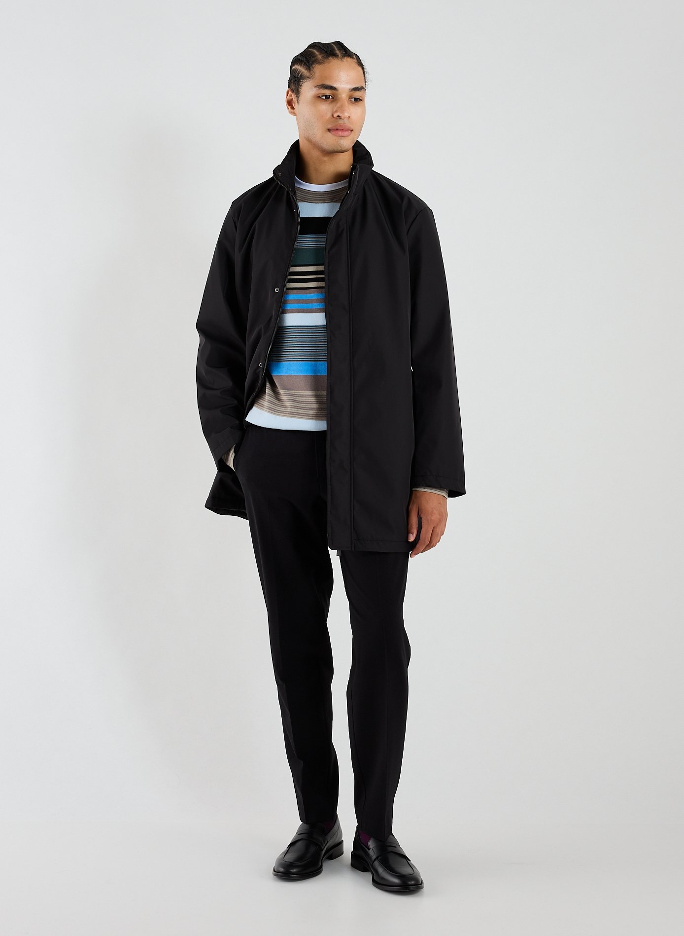 Mid-length straight trench coat ARMANI EXCHANGE Black