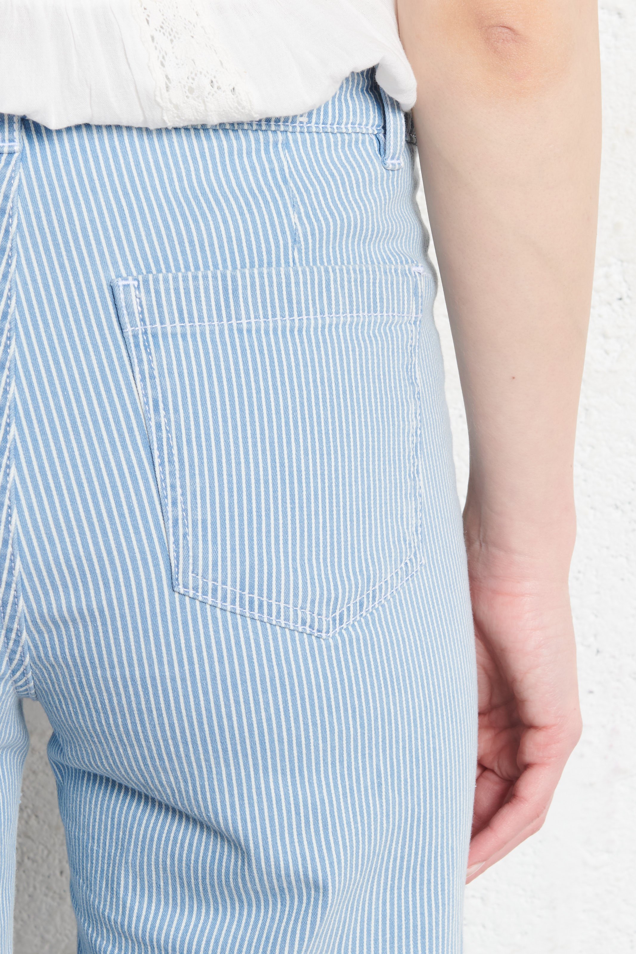 Pantalon large rayé en coton luna MAISON 123 Bleu