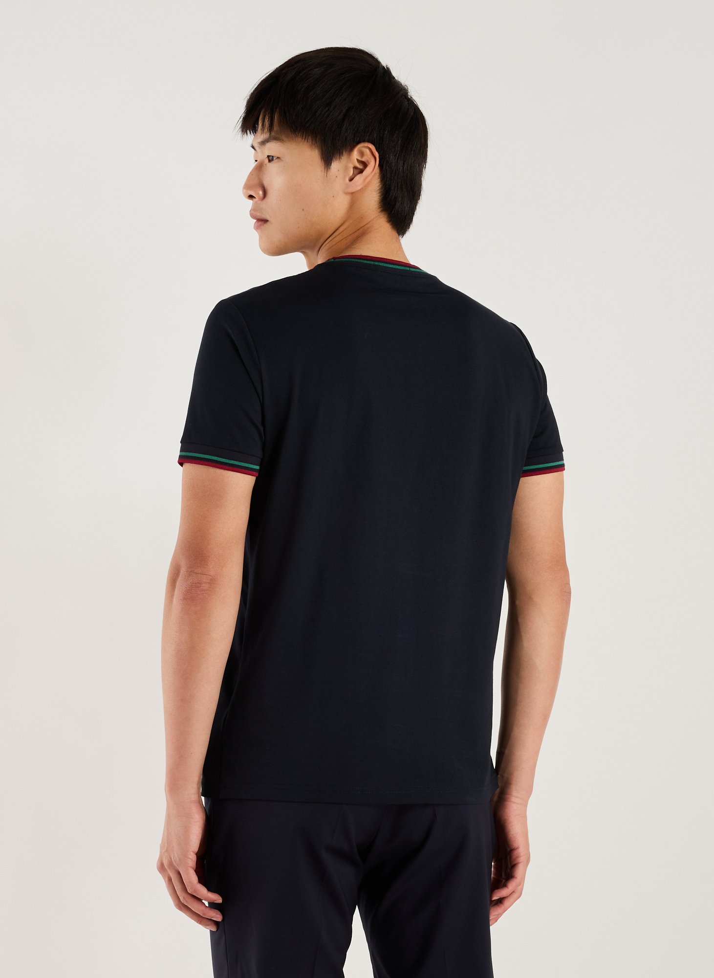 T-shirt brodé en coton FRED PERRY Bleu