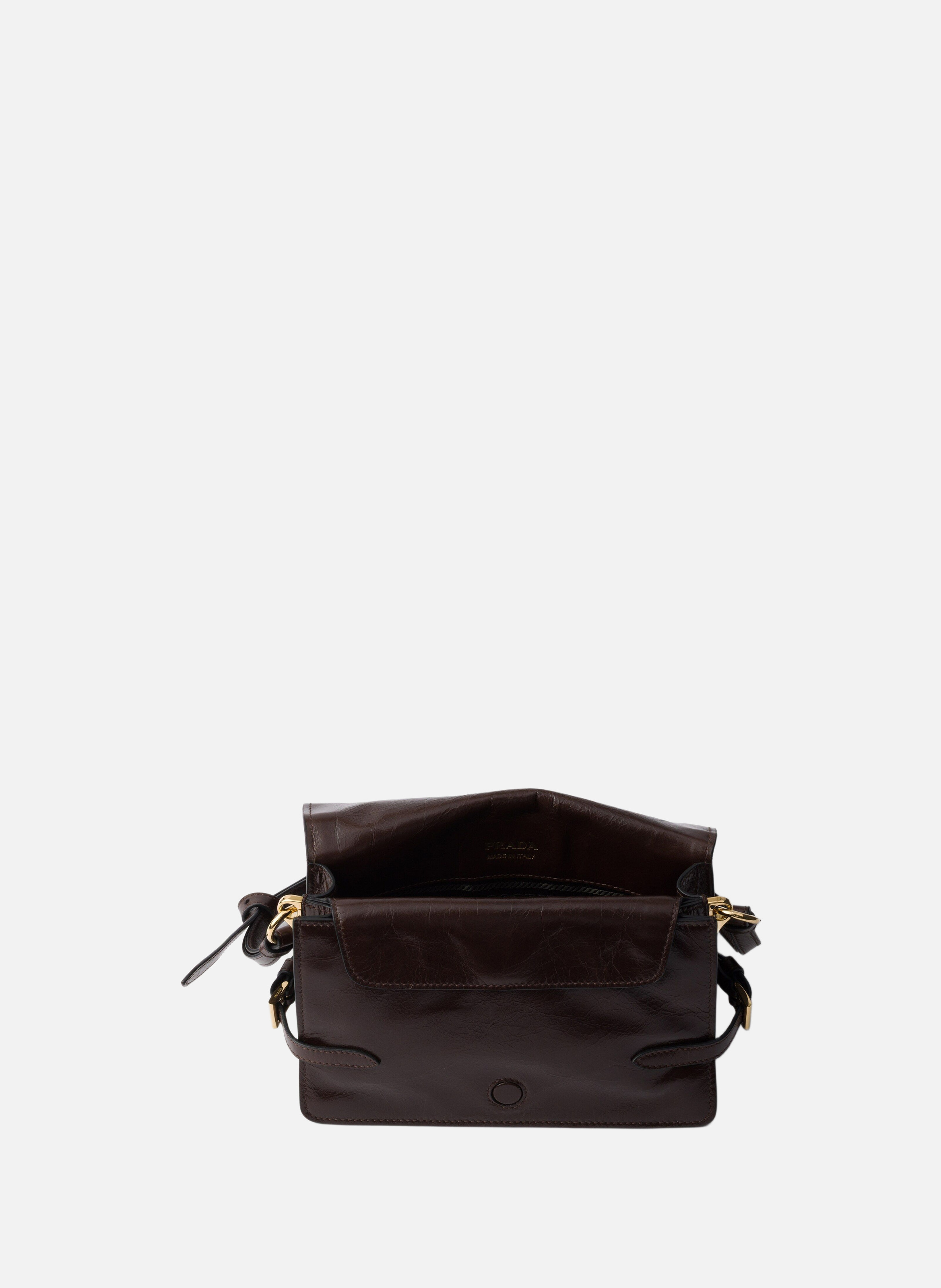 Sac porté épaule en cuir PRADA Marron