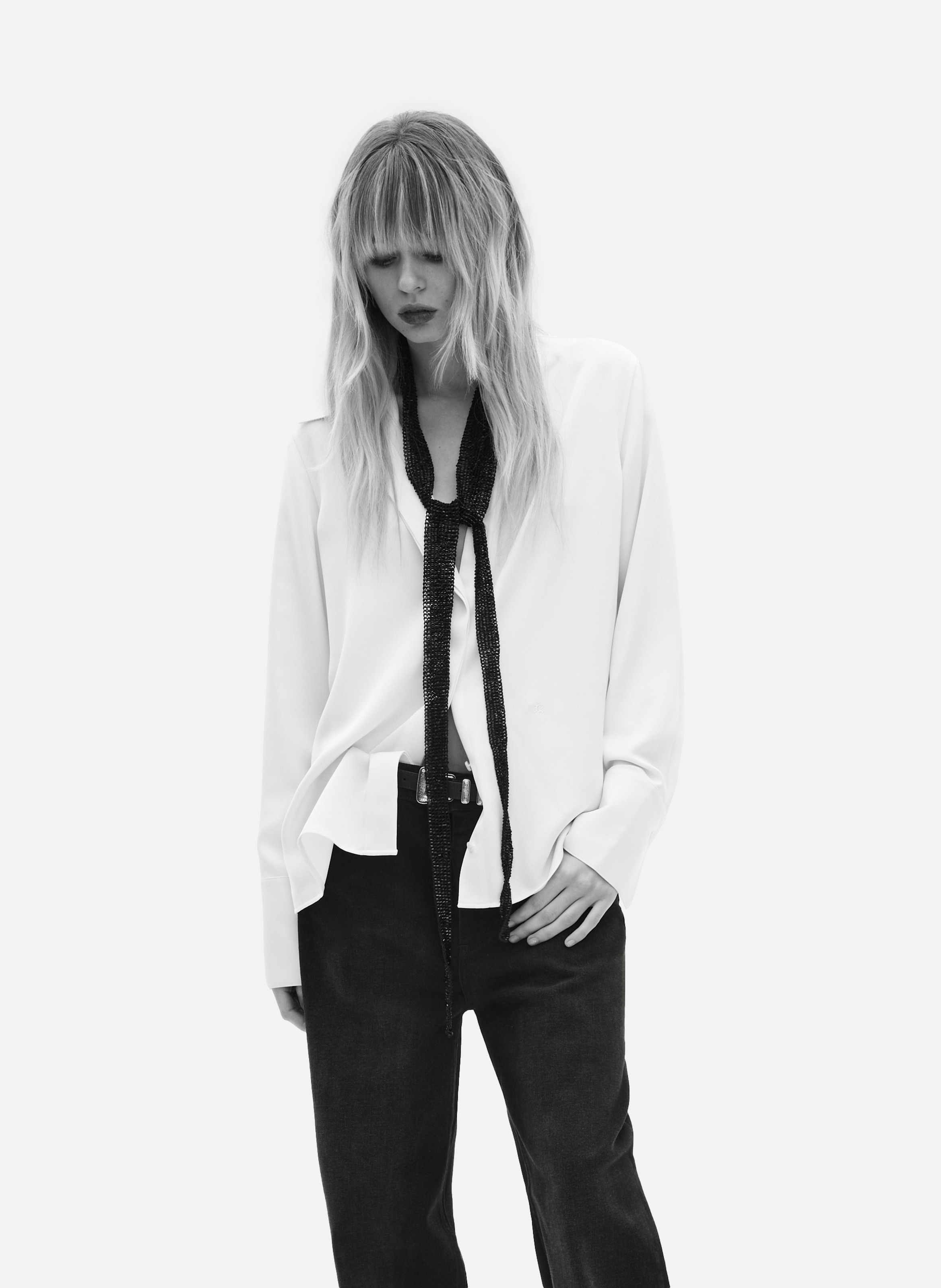 Chemise en satin THE KOOPLES Blanc