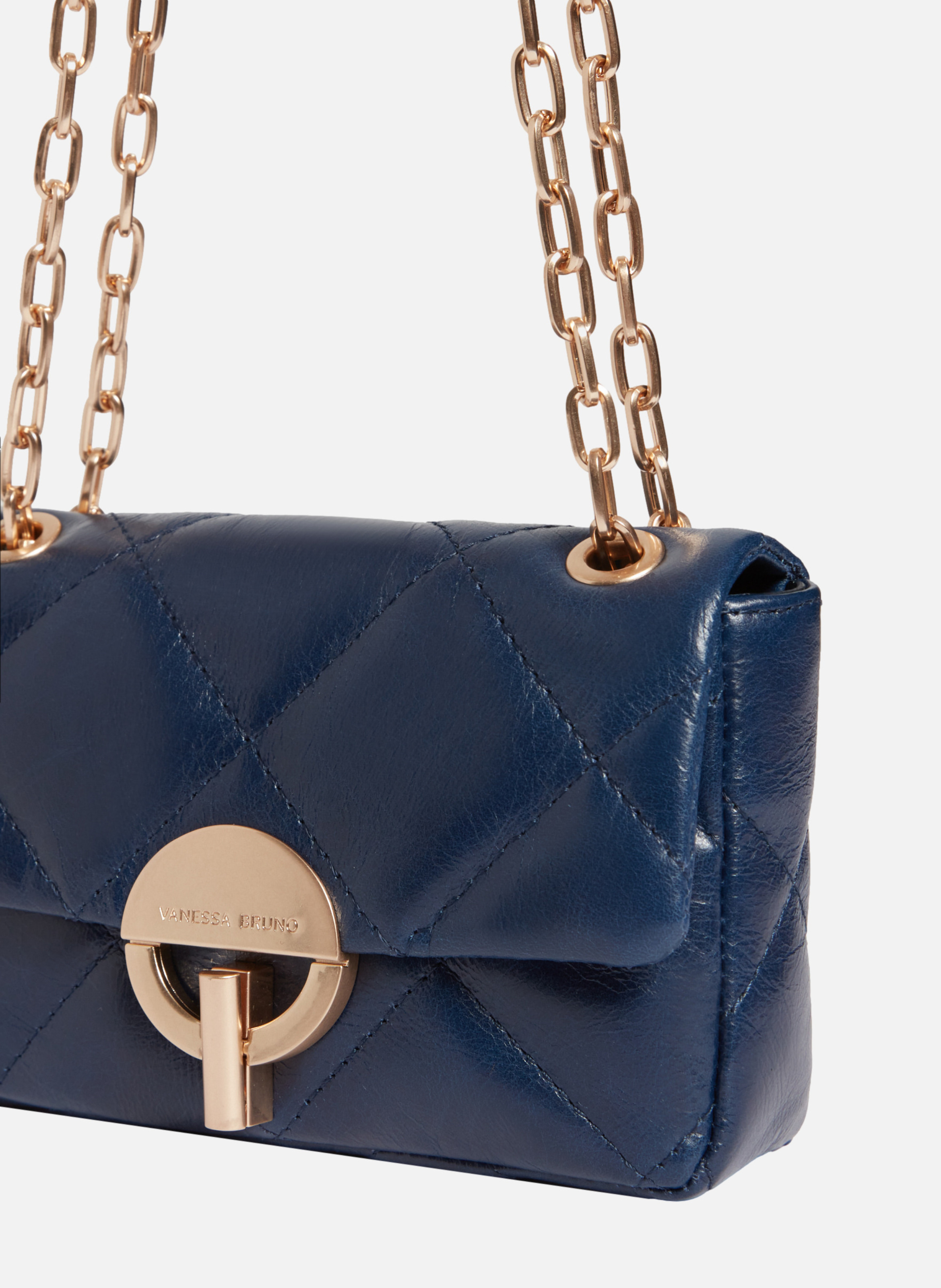 Petit sac moon en cuir VANESSA BRUNO Bleu