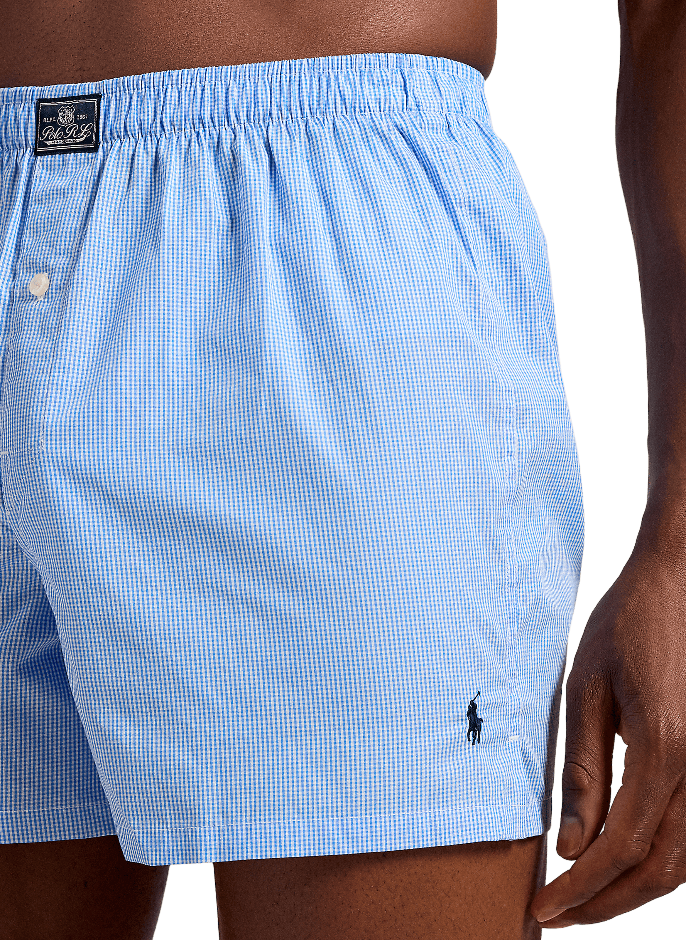 Check cotton boxer shorts POLO RALPH LAUREN Blue