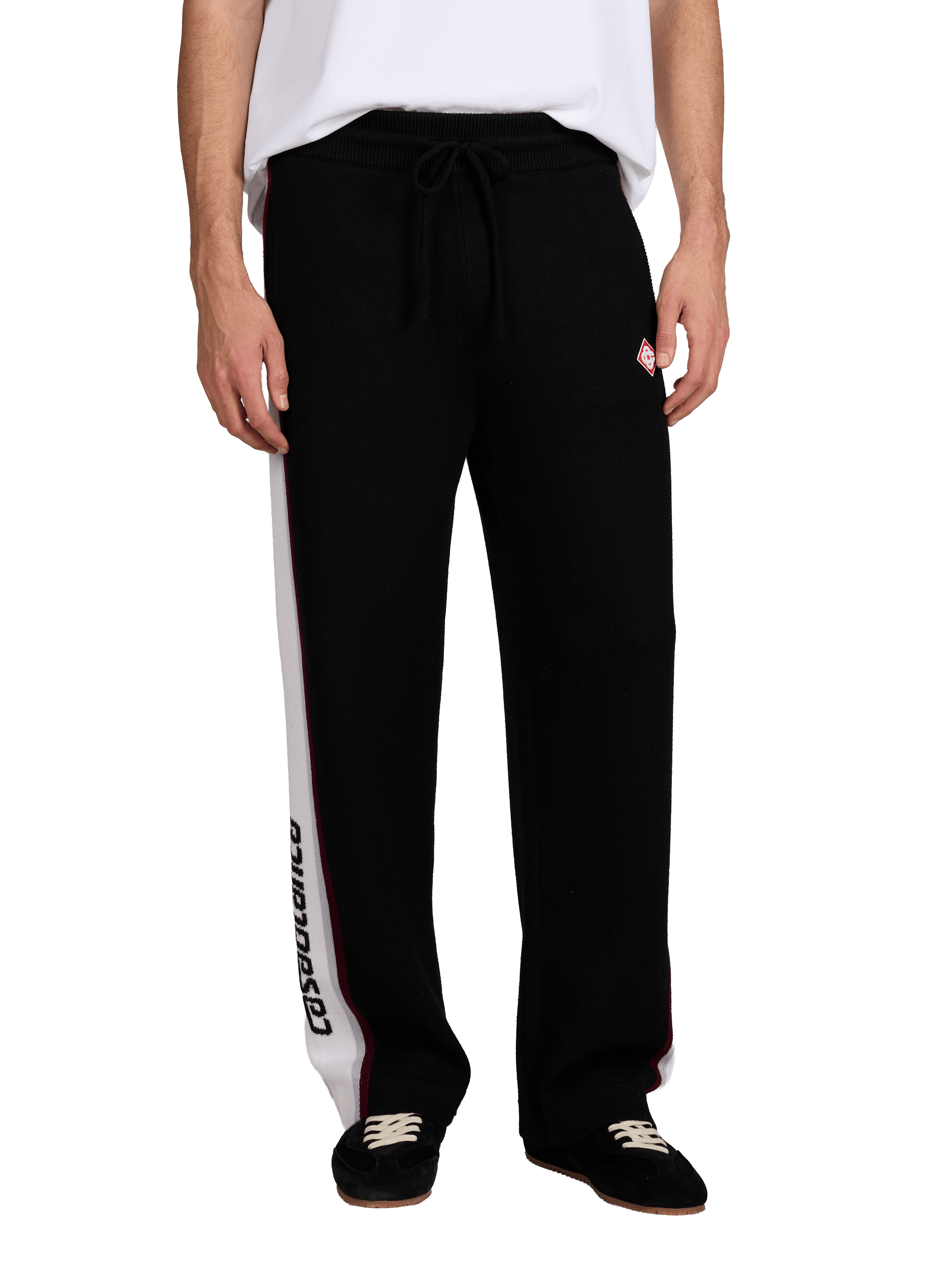 Pantalon maille droit en laine mérinos CASABLANCA PARIS Noir