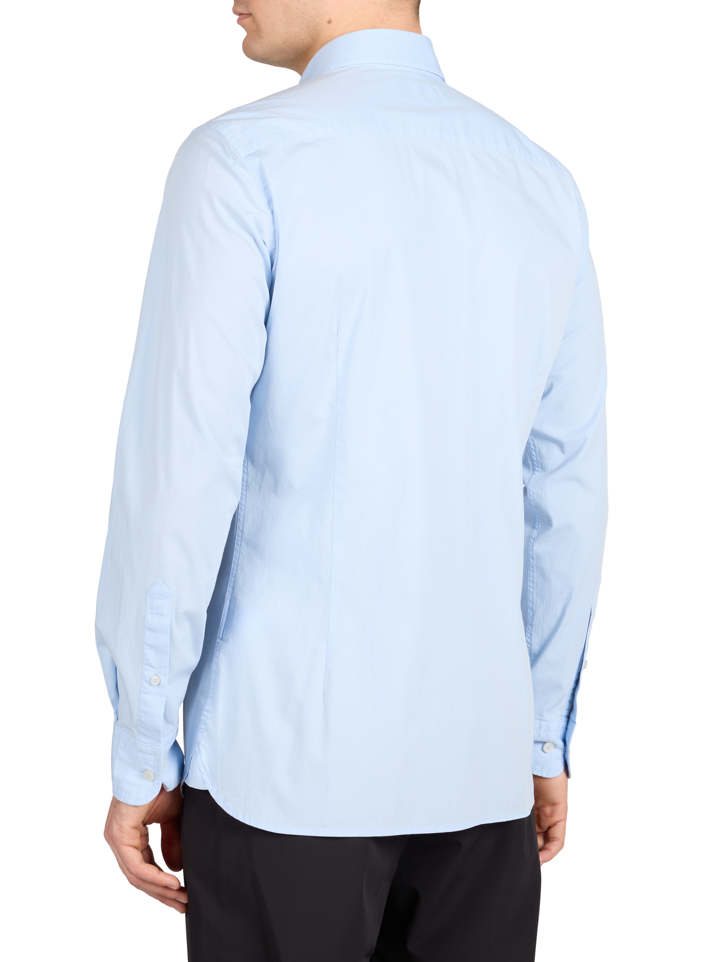 Chemise unie col classique en coton HACKETT Bleu