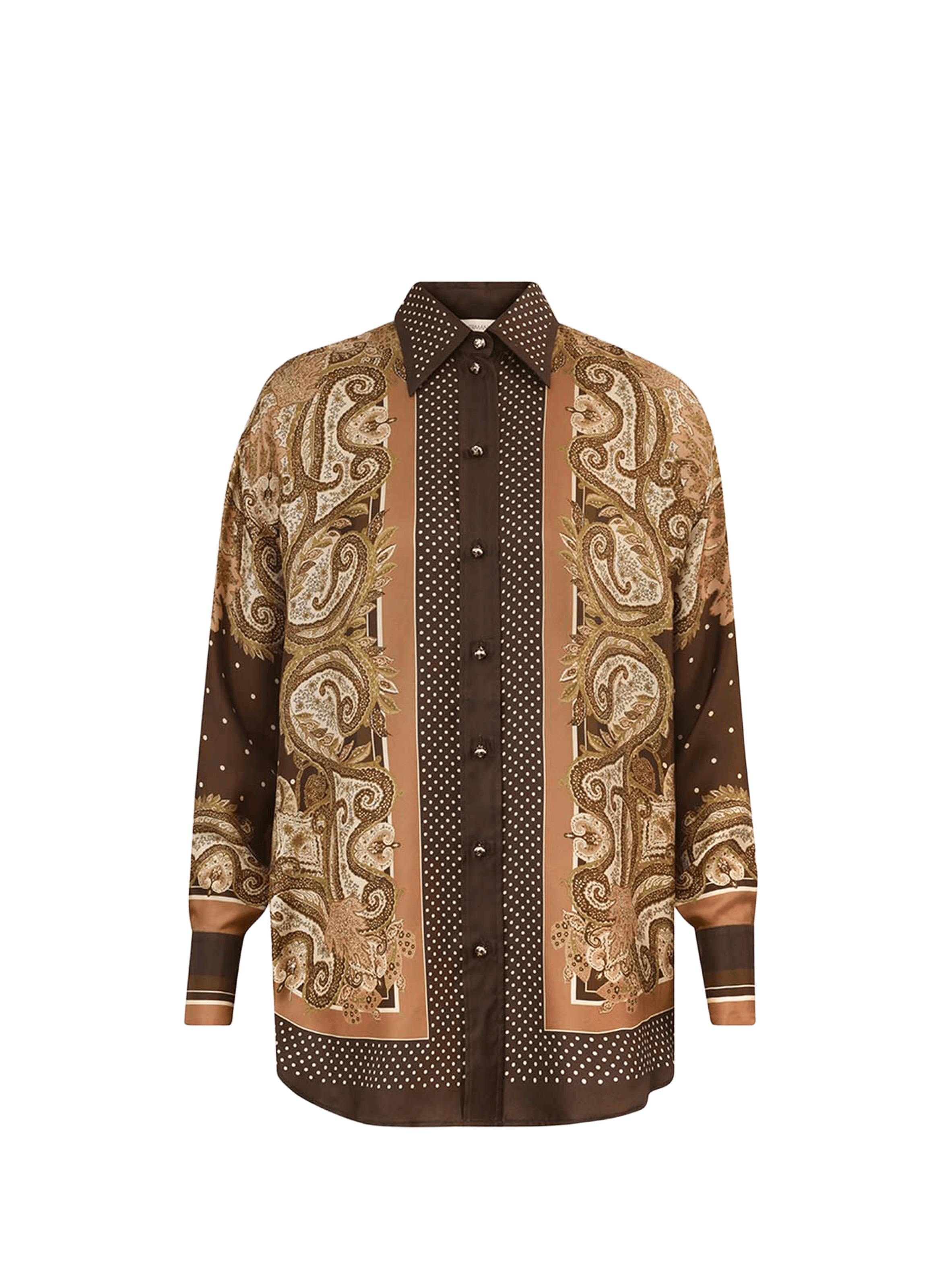 Chemisier Luna en soie ZIMMERMANN Marron