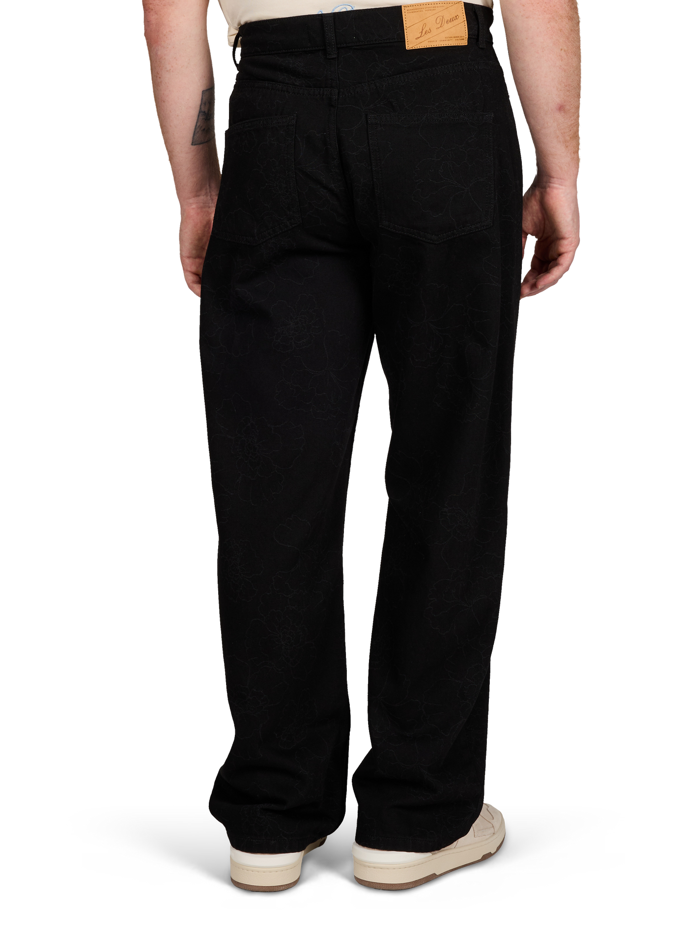 Pantalon Roi à fleurs en coton LES DEUX Noir