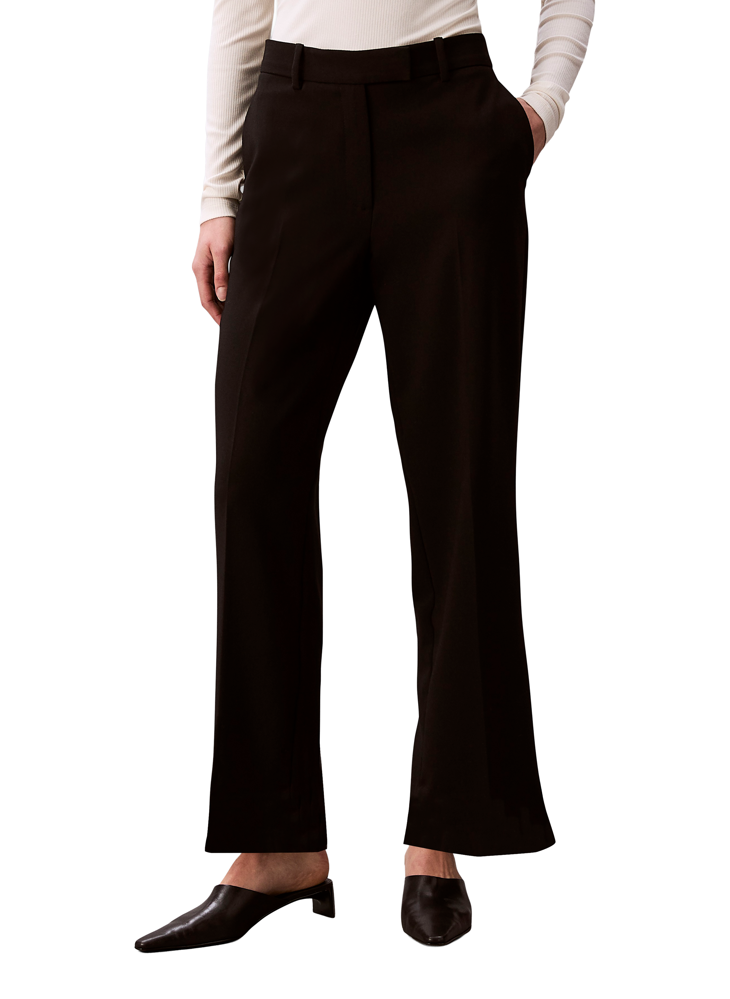 Straight pants with mid-rise waist CALVIN KLEIN Black