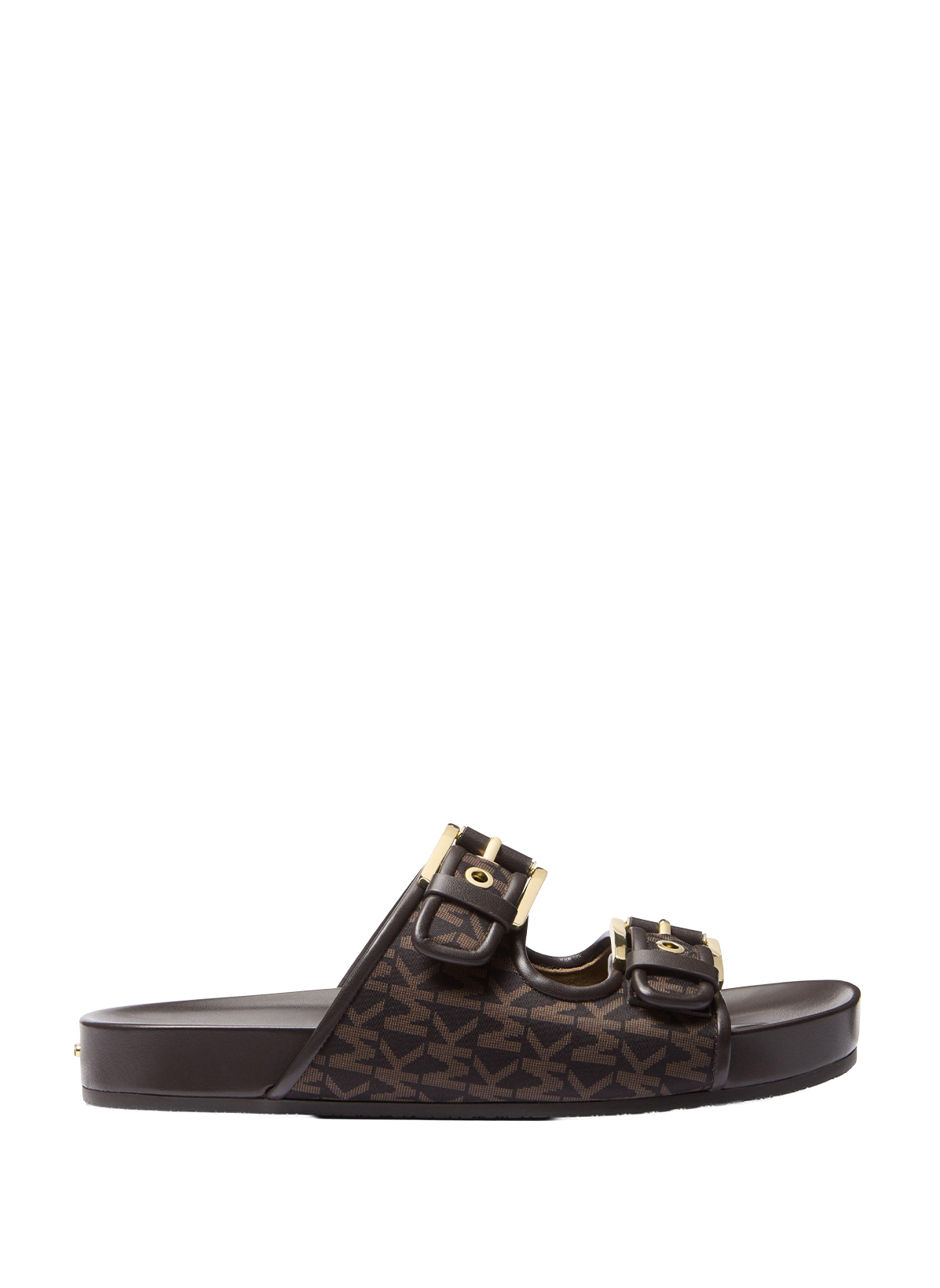 Sandales plates Byers logotypées MICHAEL KORS Marron