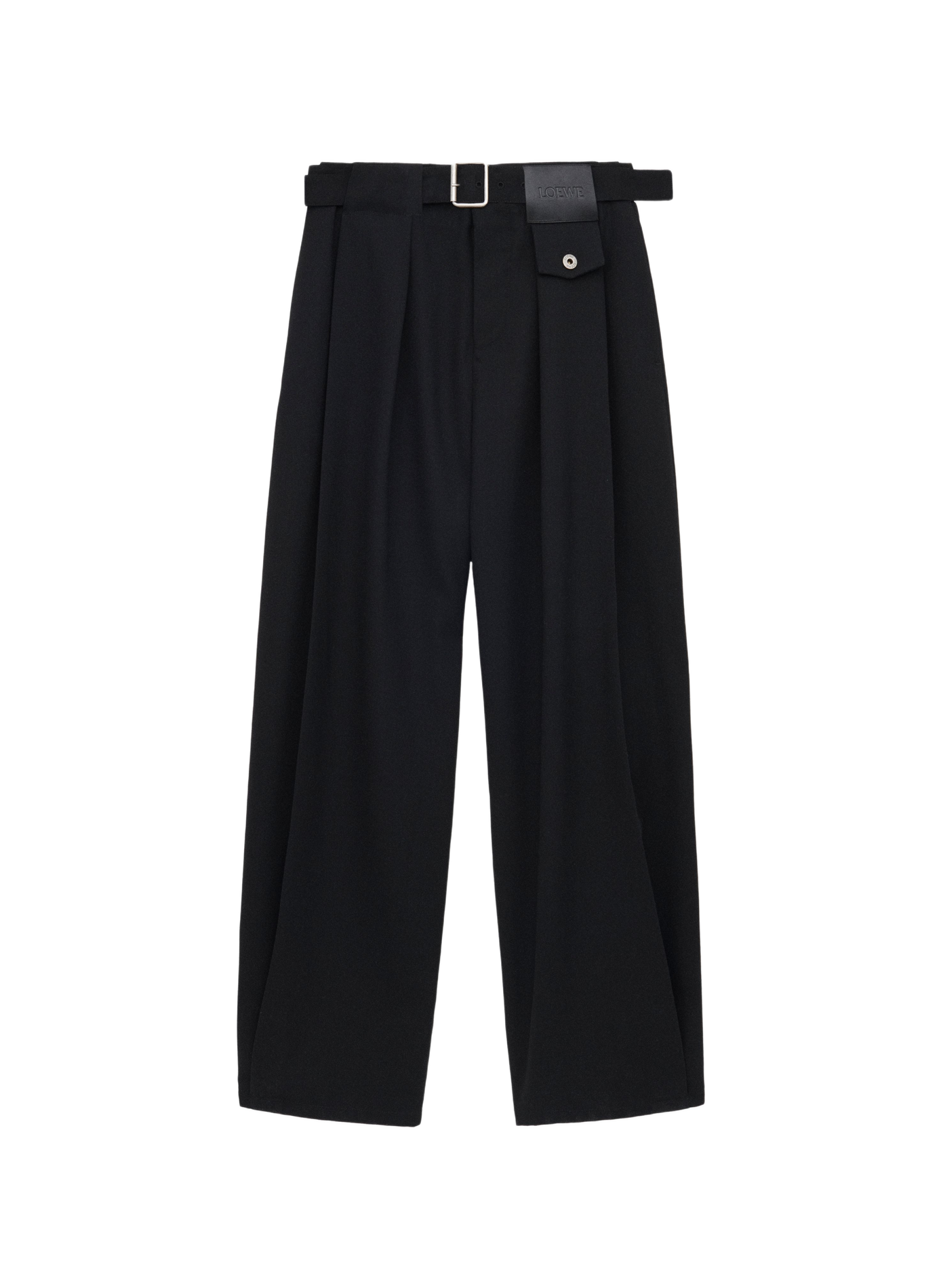 Pantalon tailleur large en laine LOEWE Noir