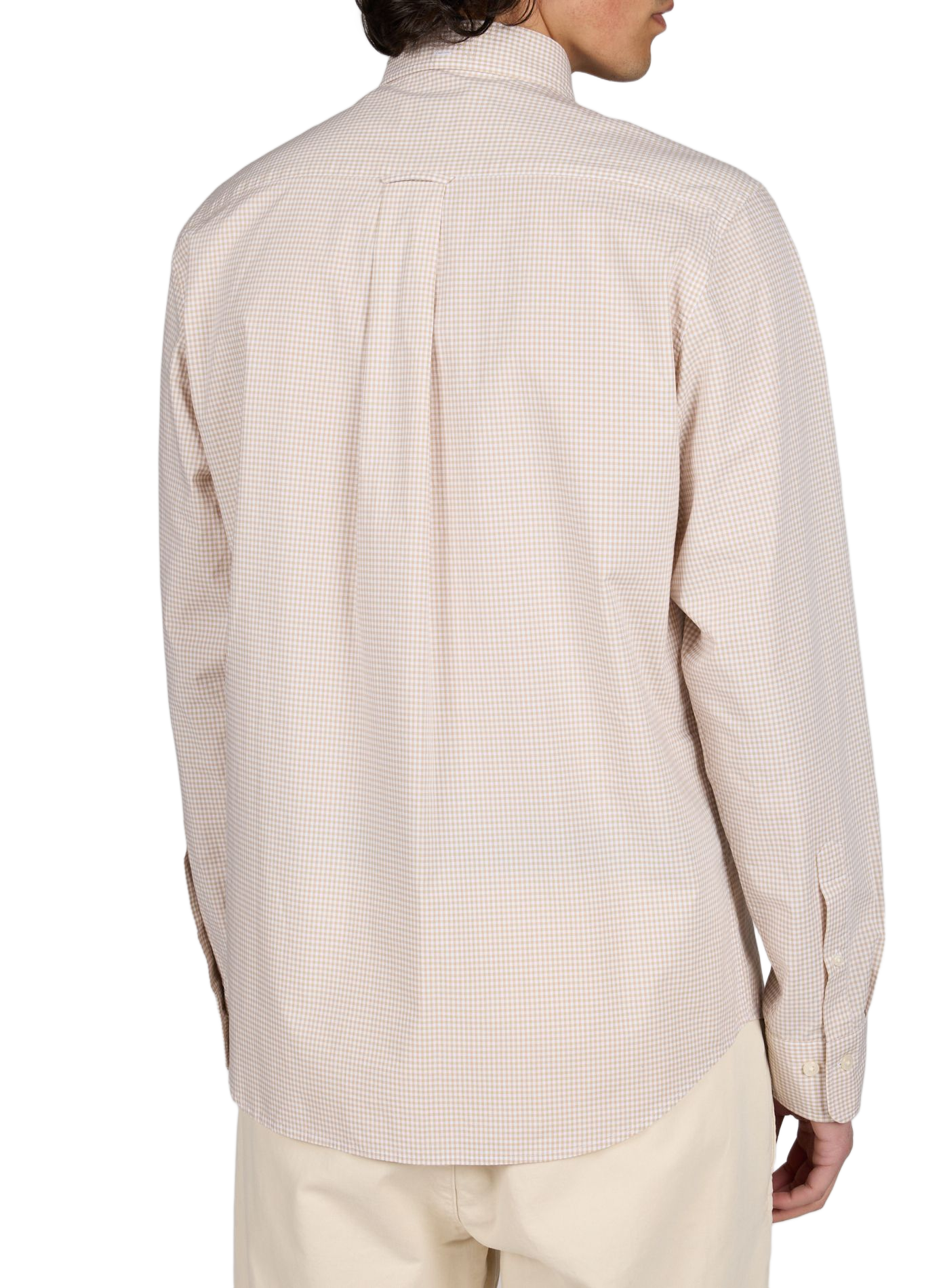 Chemise à carreaux col américain en coton GANT Beige