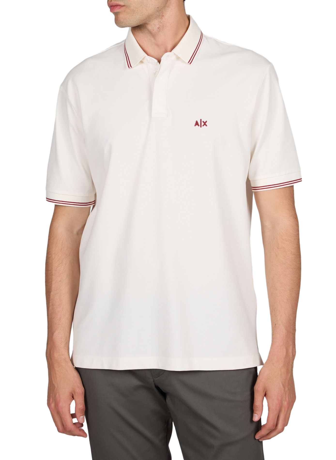Short-sleeved polo in blended cotton ARMANI EXCHANGE Beige