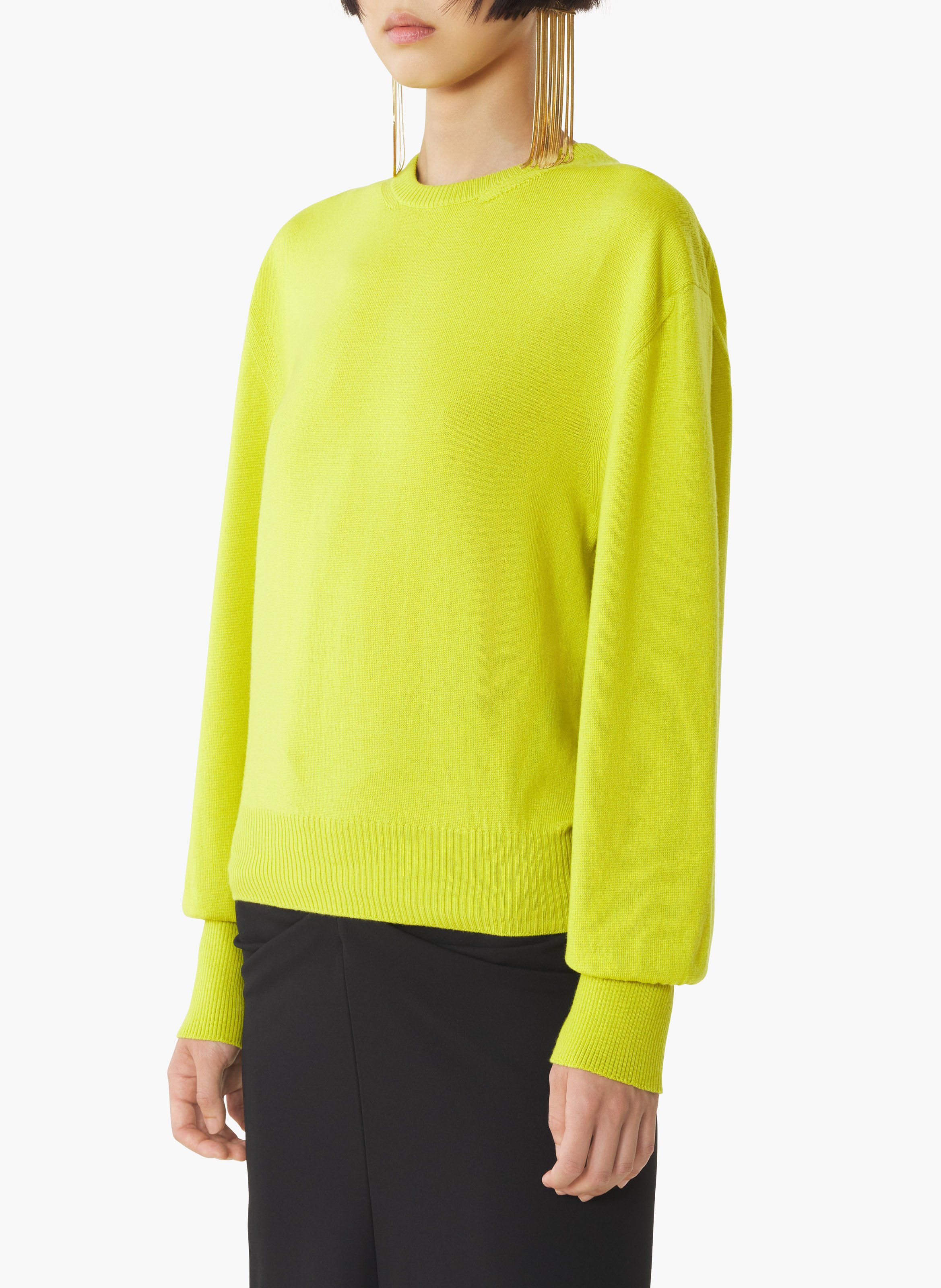 Pull détail gros grain en mérinos LANVIN Vert