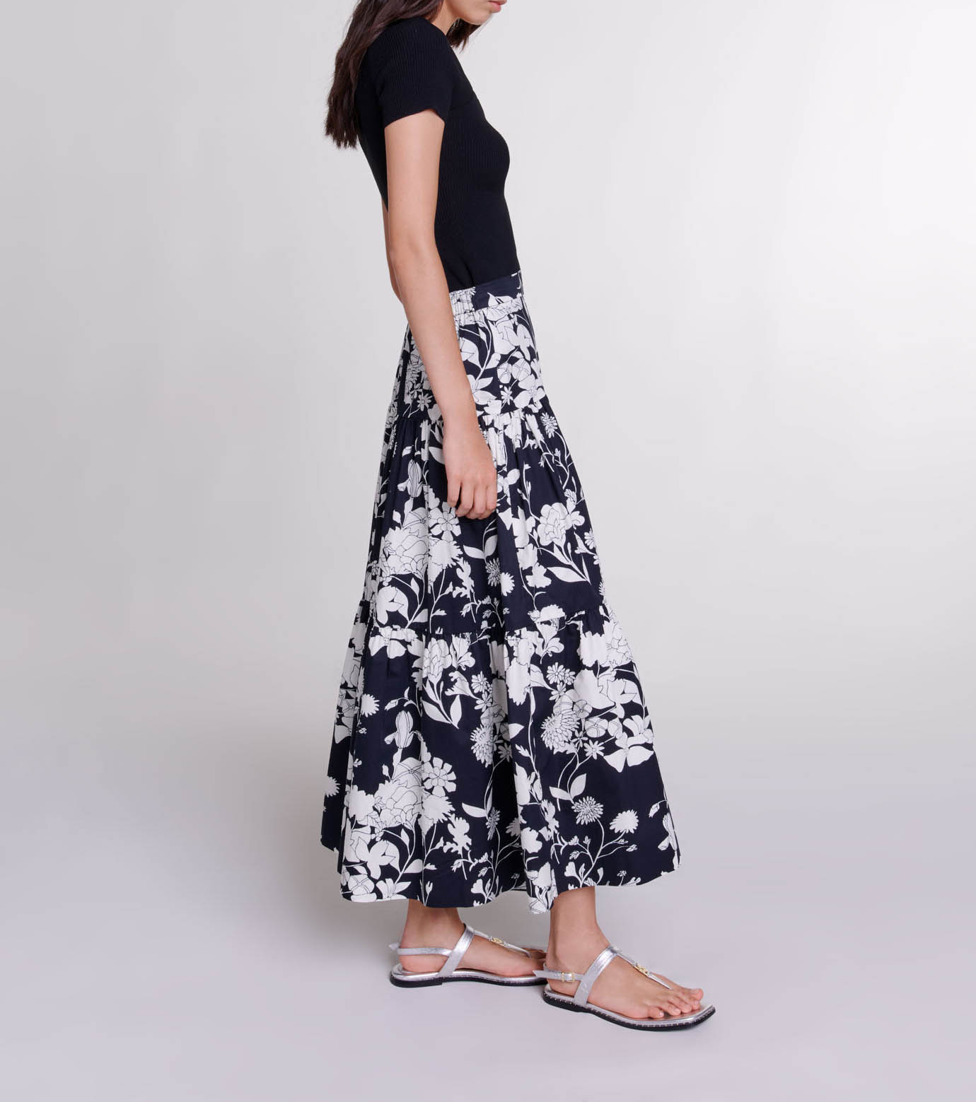 Top moulant en maille MAJE Noir