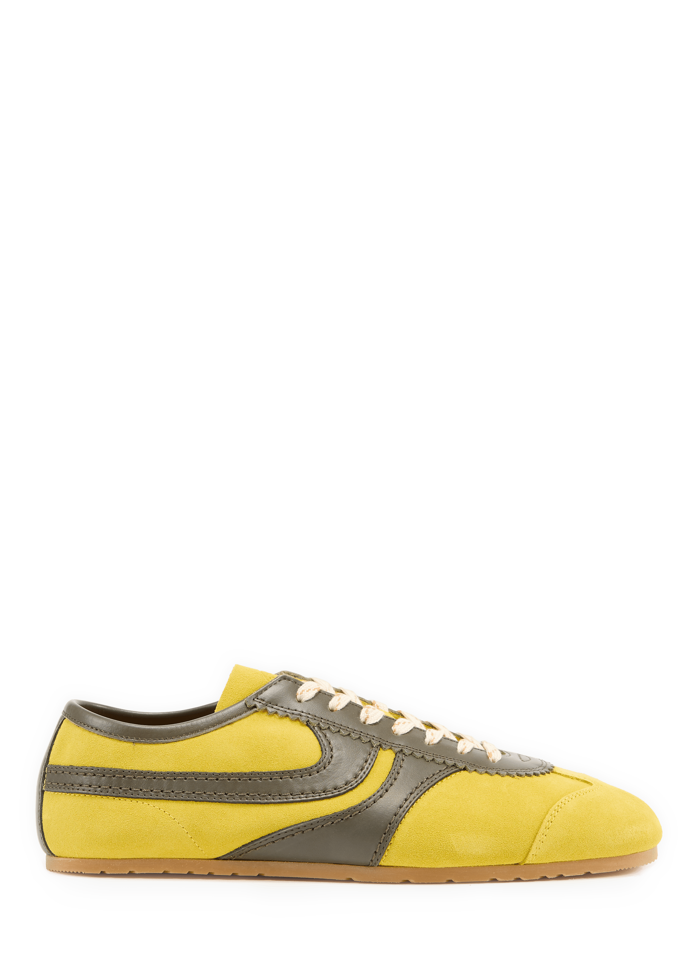 Two-material sneakers with a thin leather sole DRIES VAN NOTEN Yellow