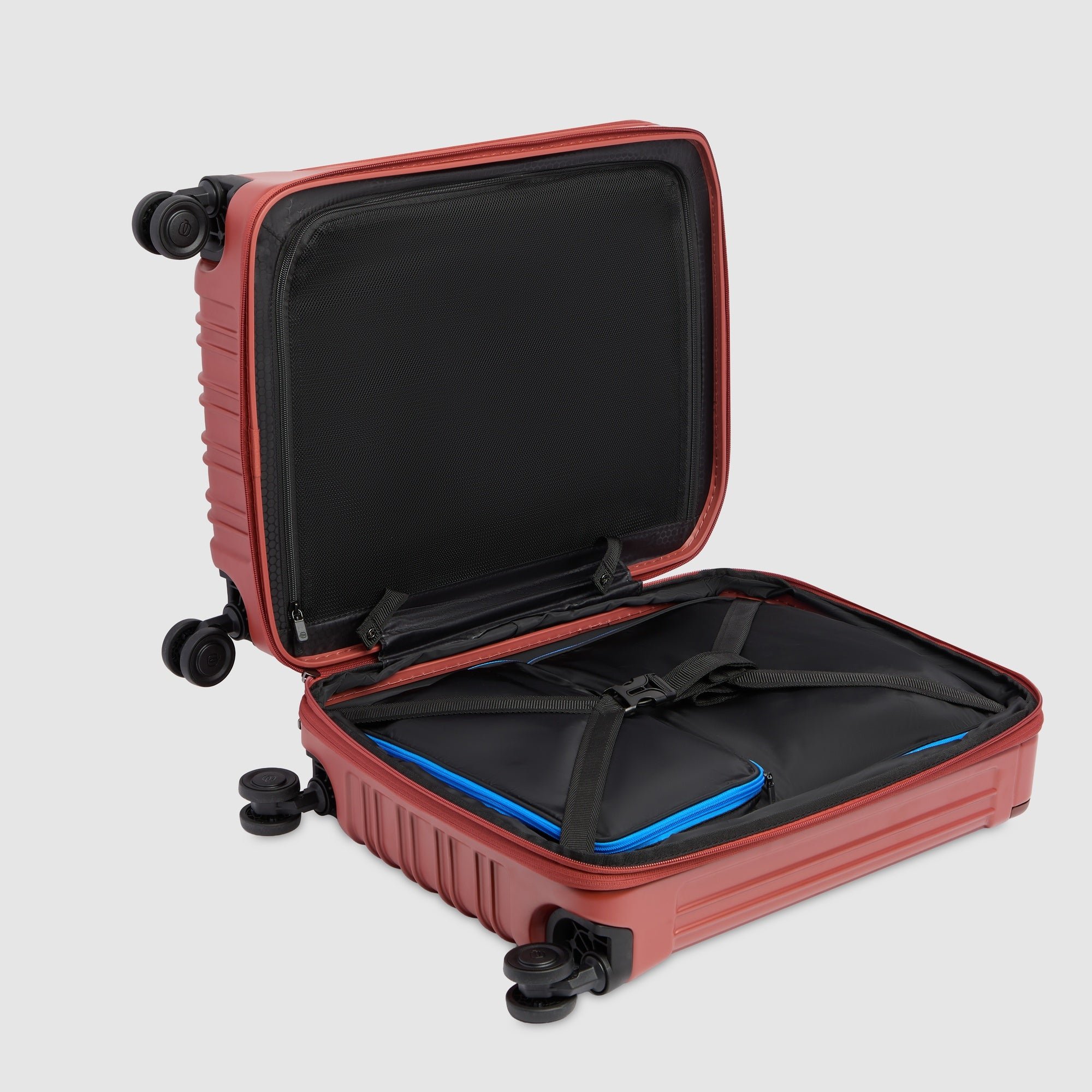 Cabin suitcase for laptop with dual opening PIQUADRO Brown